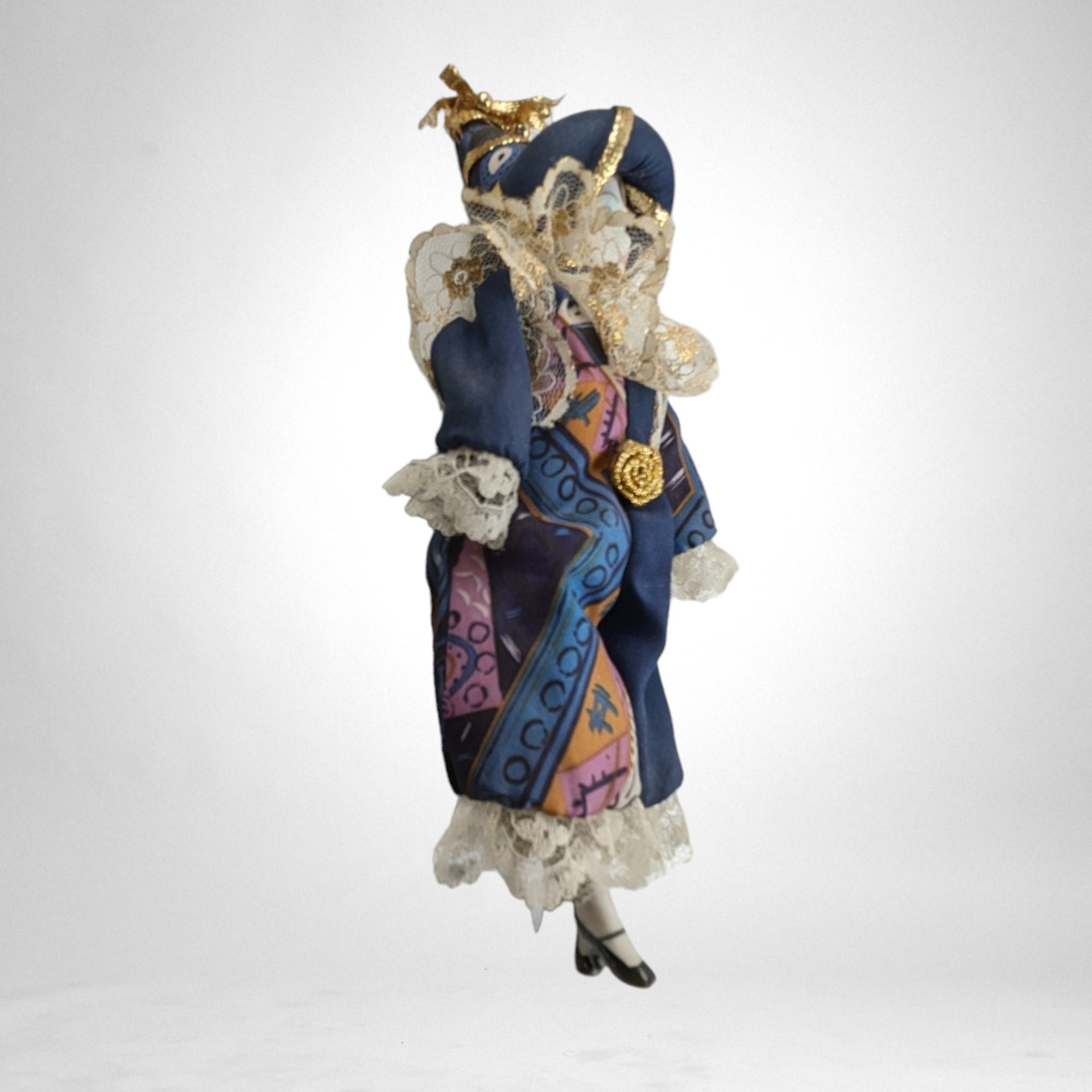 Vintage 9" Pierrot Clown Doll