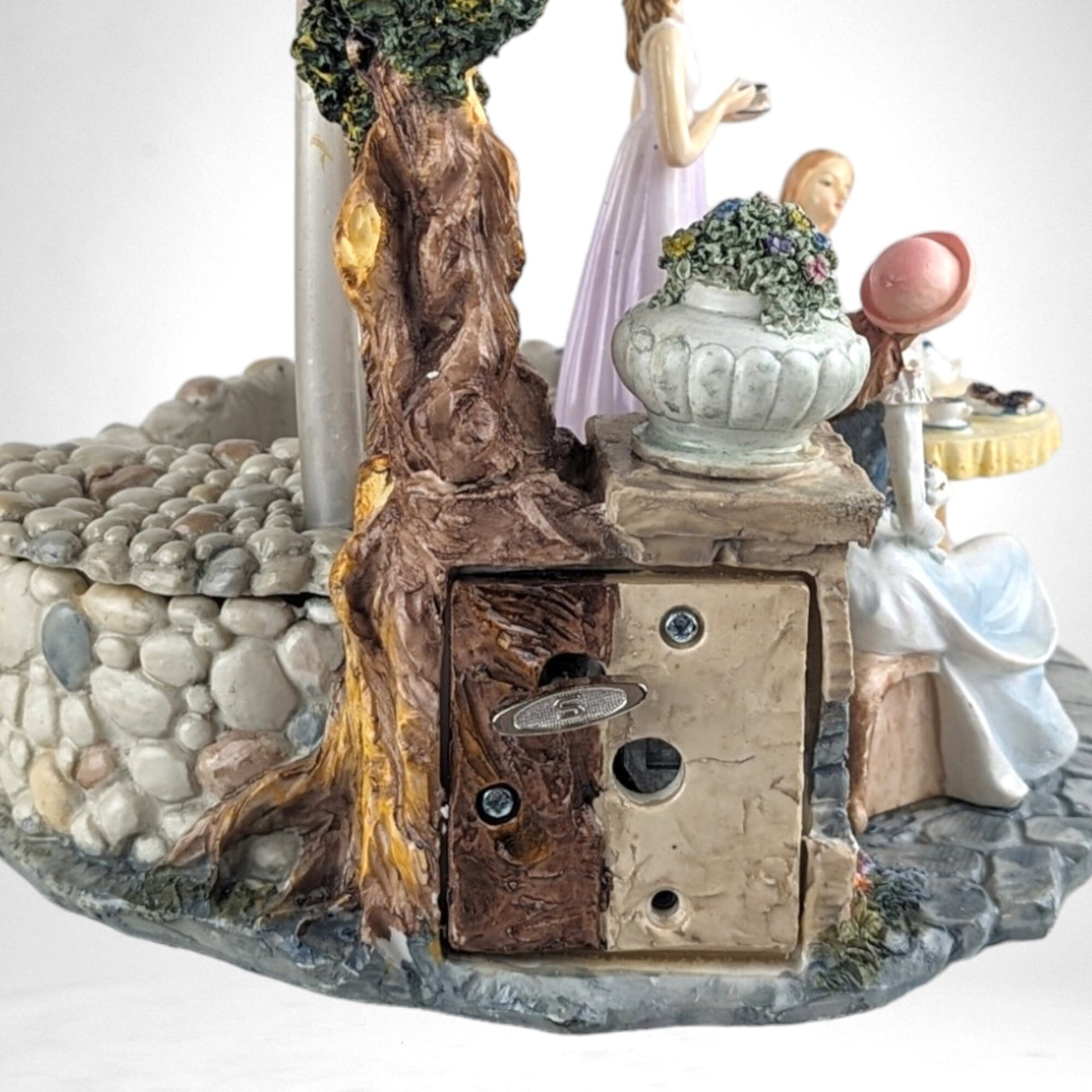Vintage Tabletop Fountain | Musical Tea Party Scene | Collector's Item
