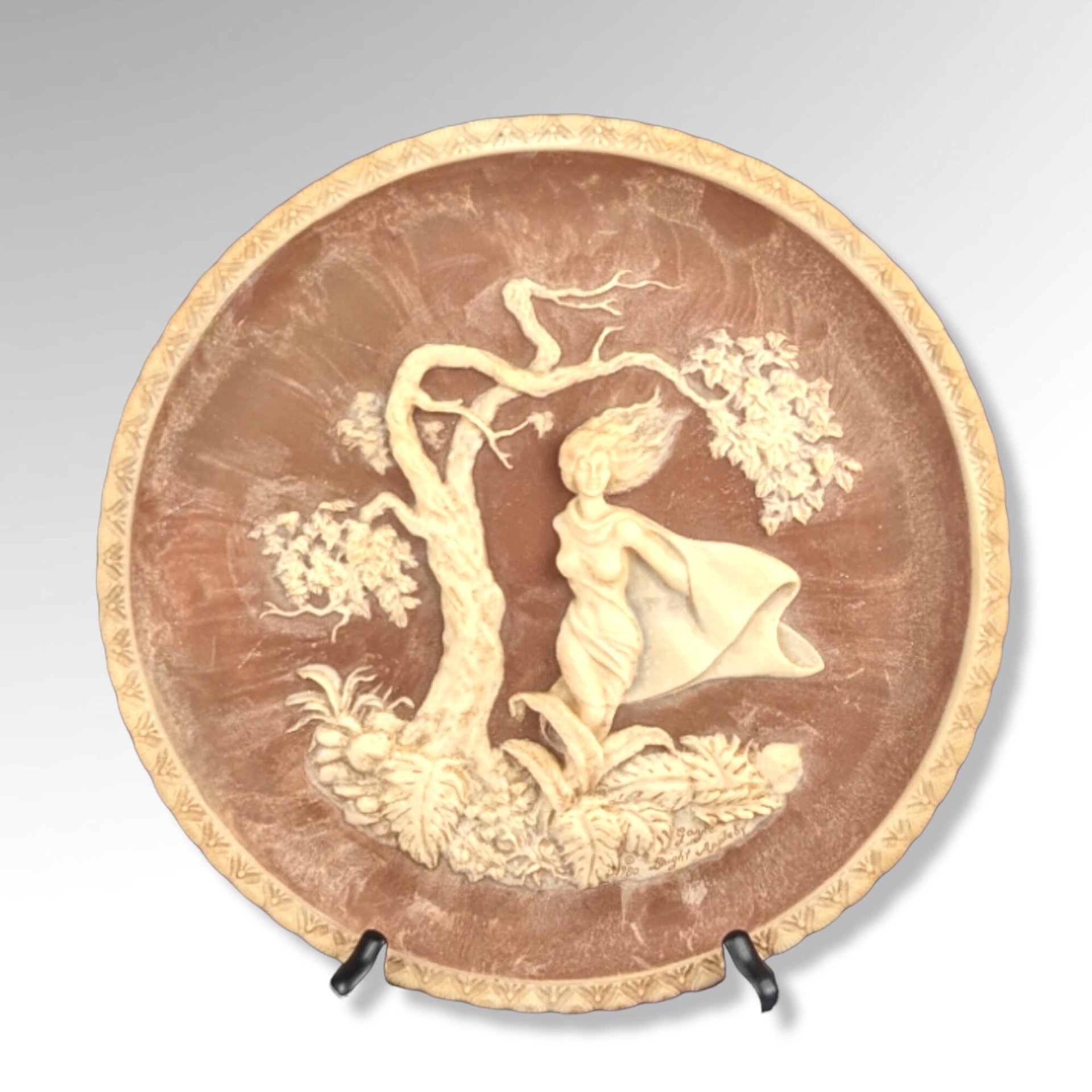 Incolay "She Was a Phantom of Delight" Stone Plate (1980) - William Wordsworth Poetry #04647