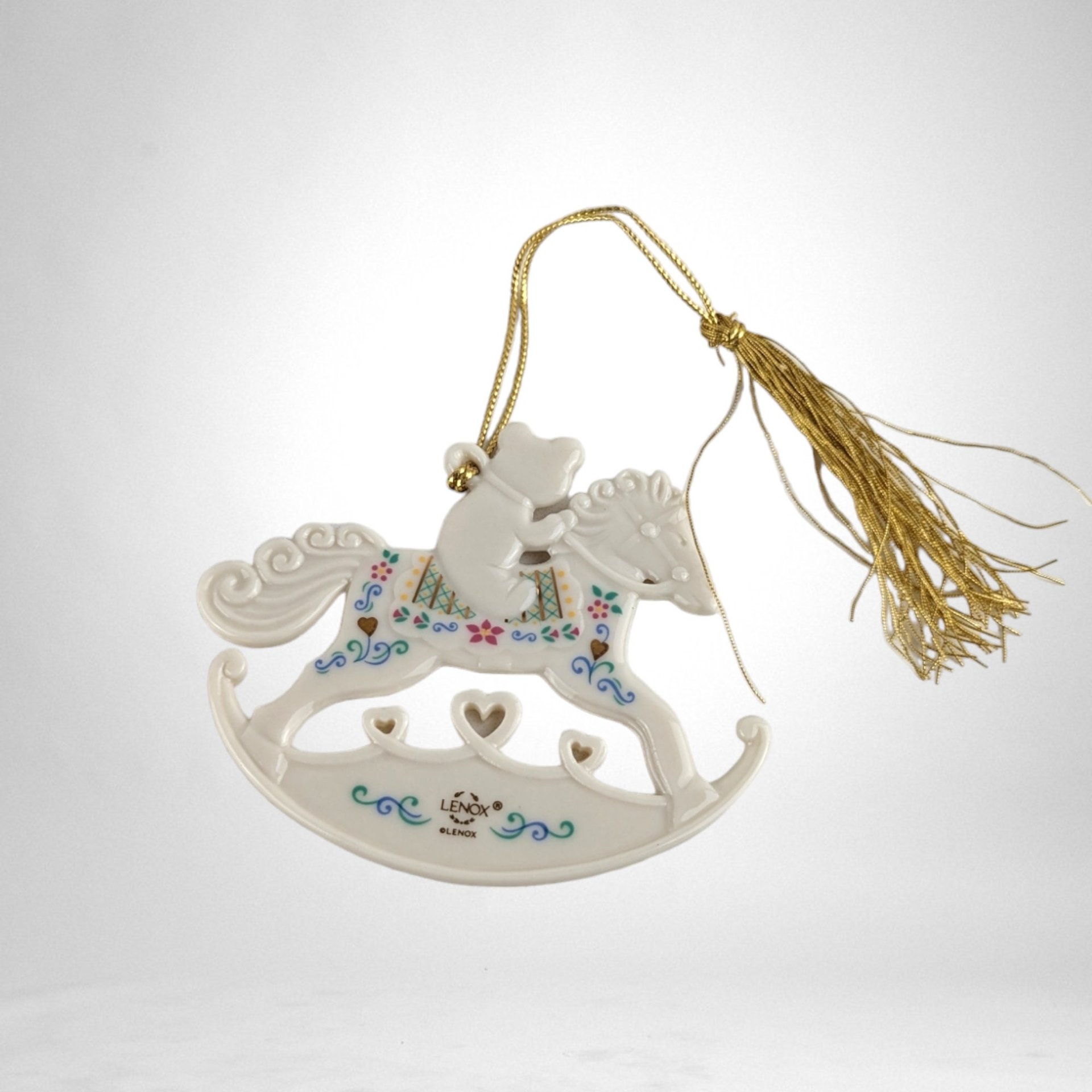 1993 Lenox Baby's First Christmas Rocking Horse Ornament