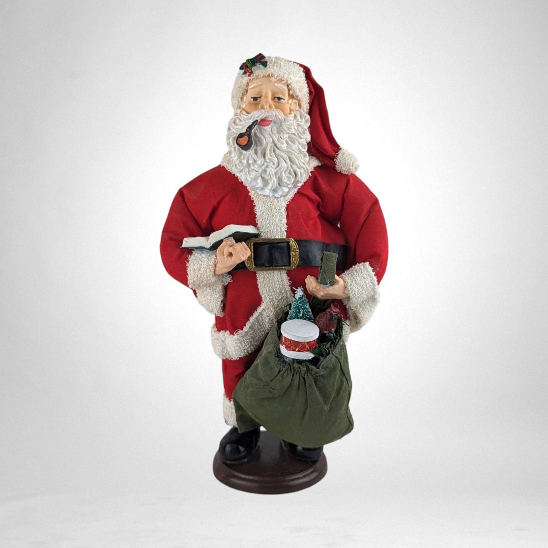 Vintage 10" Santa Figure, Stiff Fabric