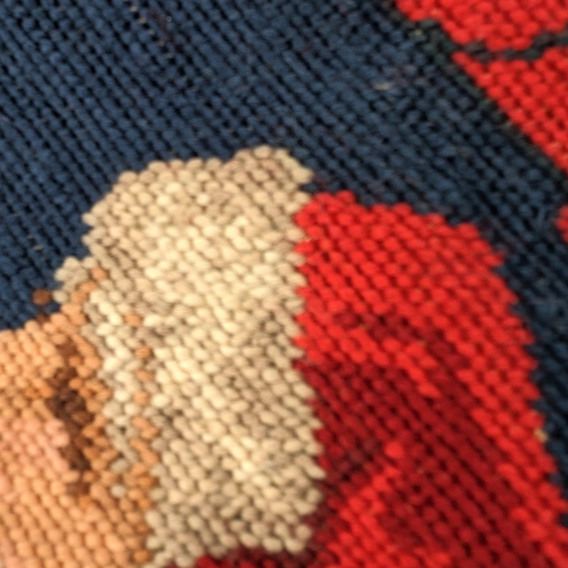 Vintage Needlepoint Santa With Presents Christmas Stocking