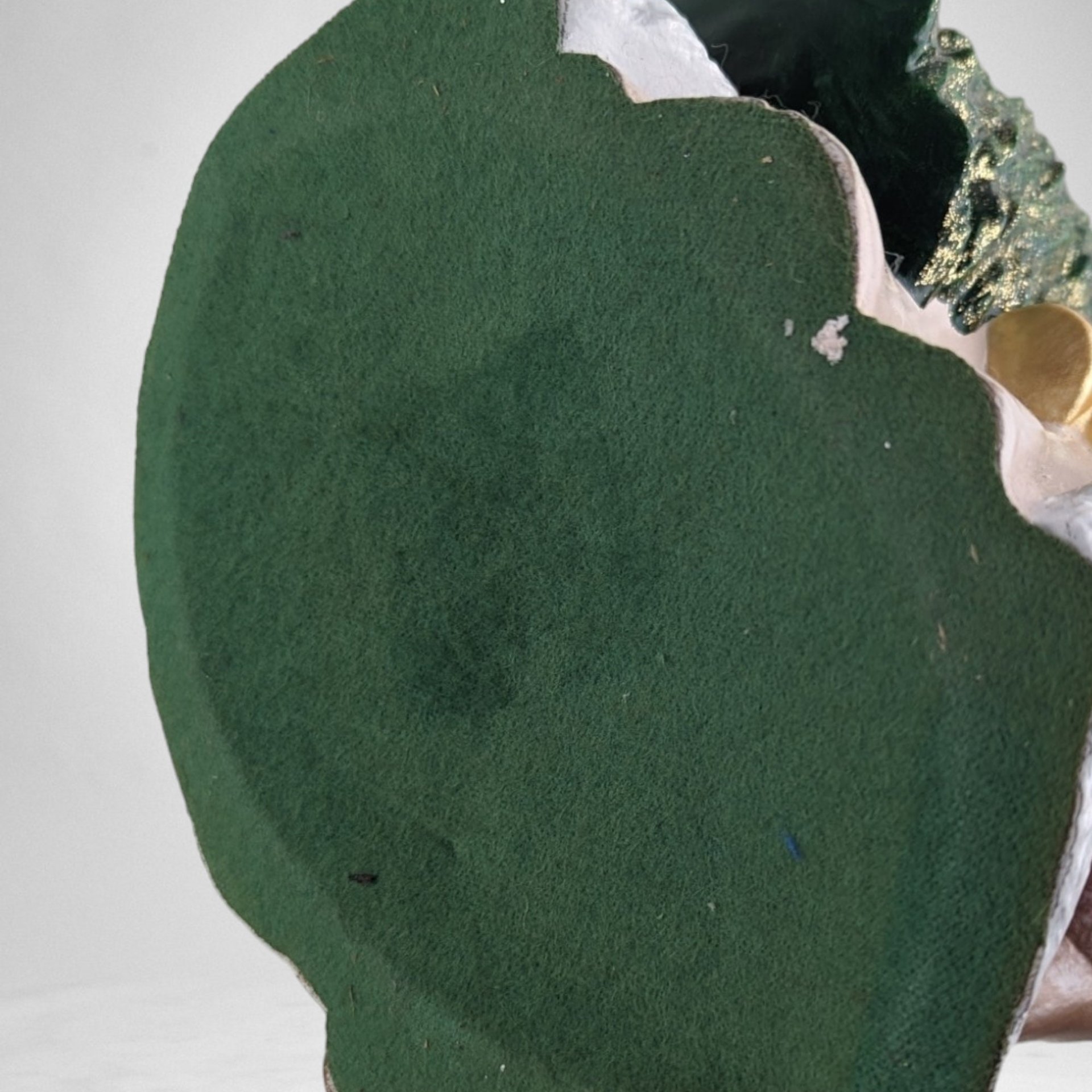 Vintage 11" Hand-Painted Ceramic Santa with Reindeer Figure - Holiday Decor, Christmas Collectible, Retro Festive Figurine