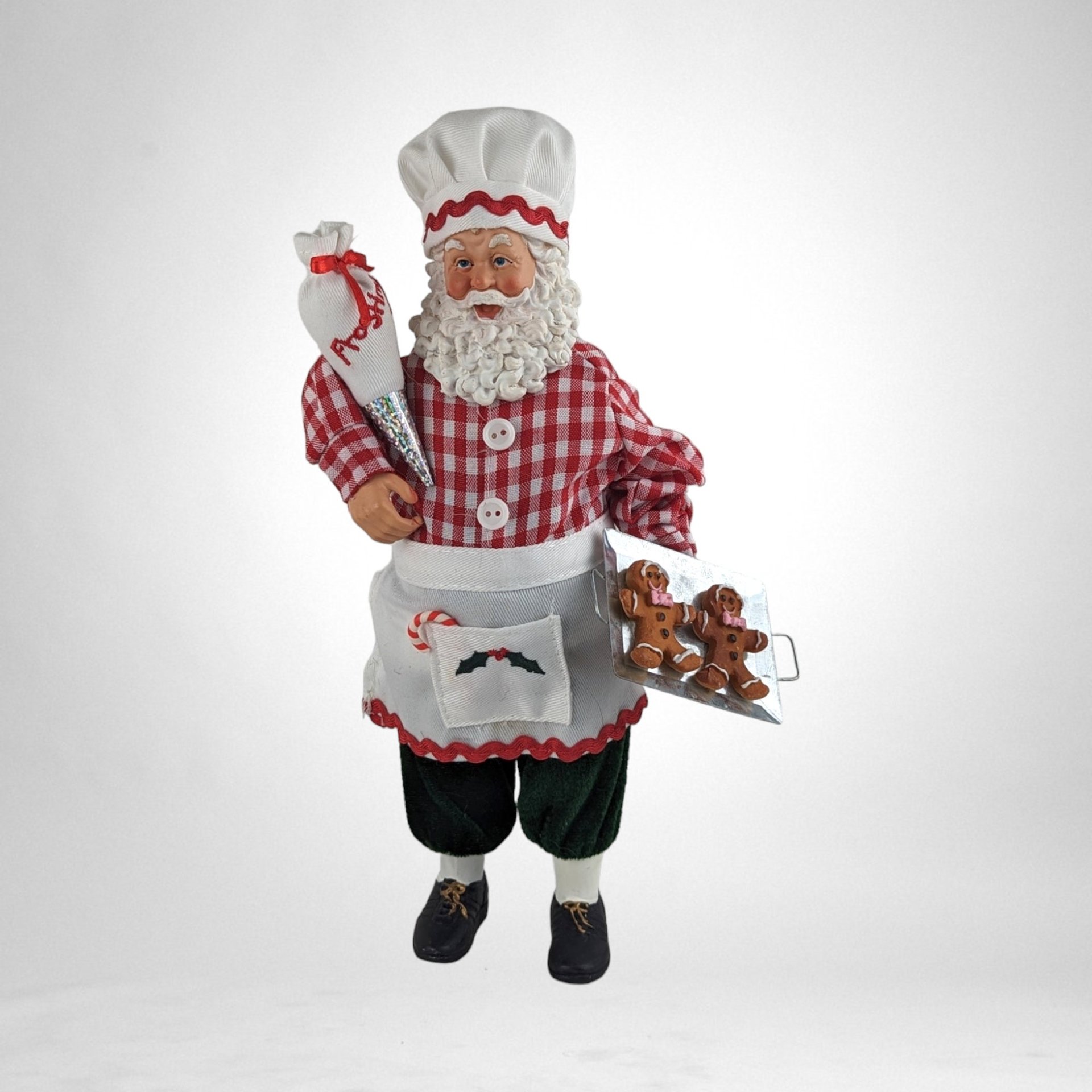 Santa Baking Gingerbread Cookies Figure