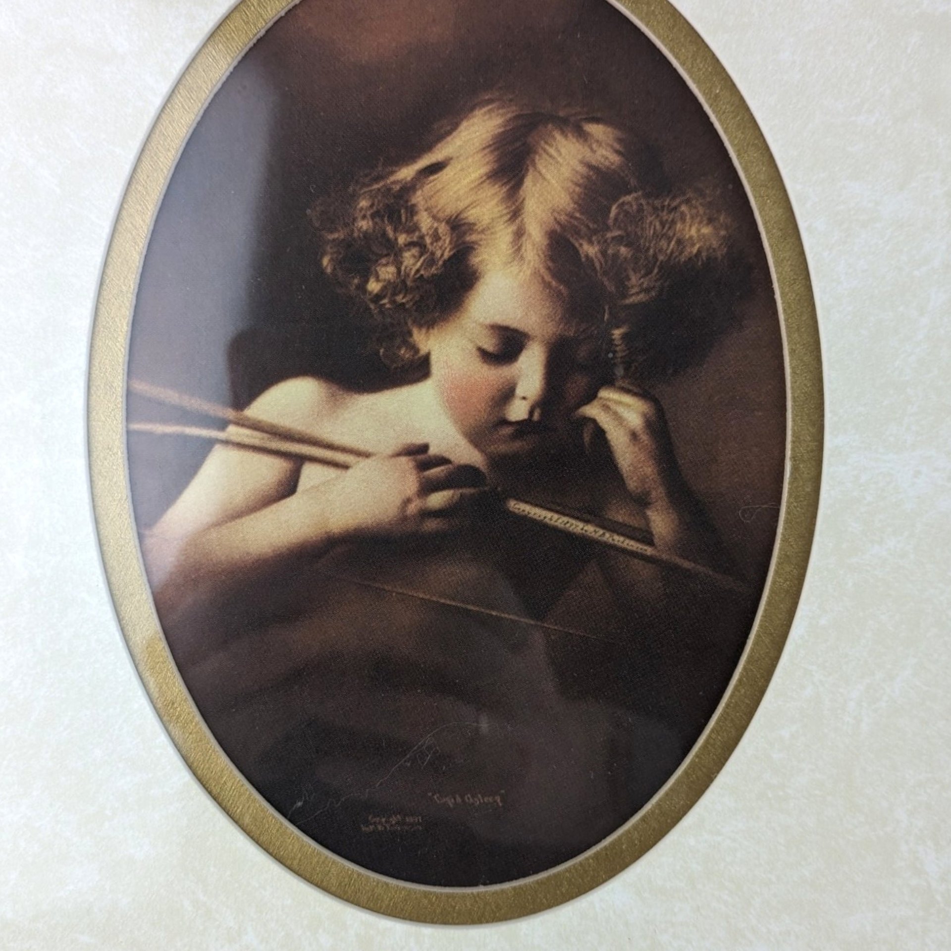 Vintage Cupid Awake and Cupid Asleep Framed Prints, MB Parkinson (11x13")