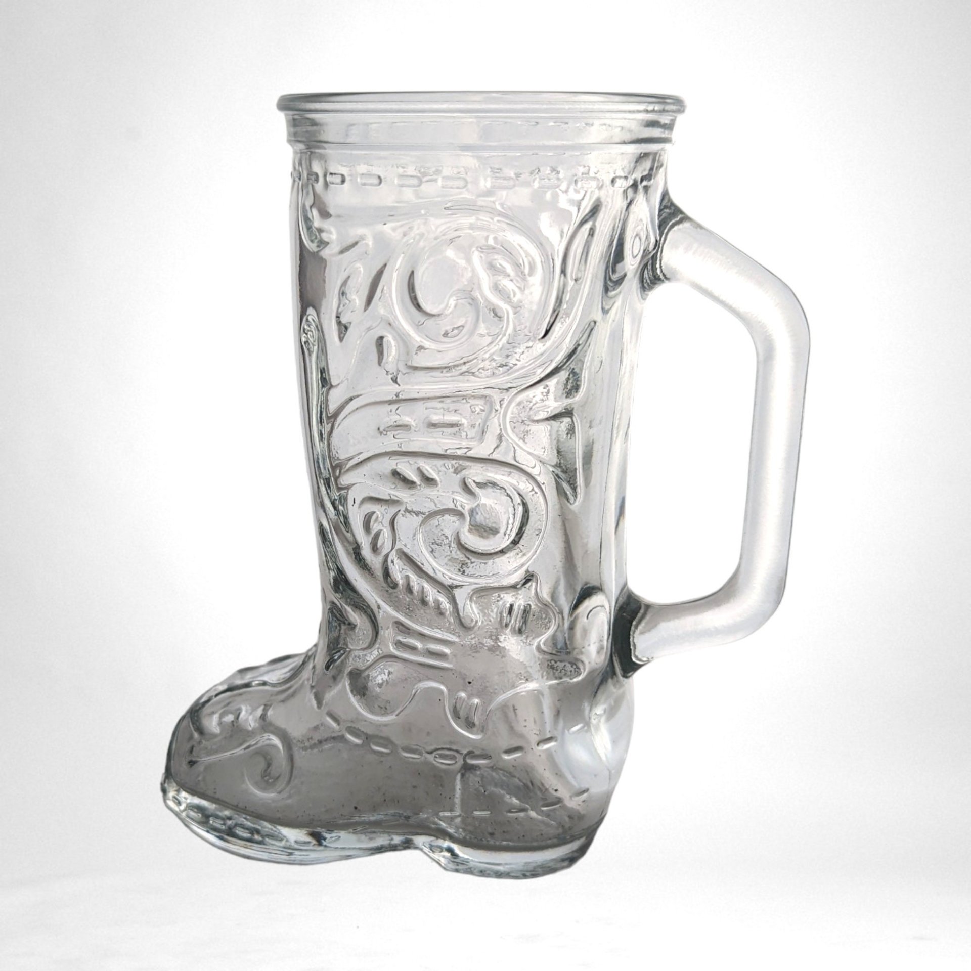 Vintage Glass Cowboy Boot Mug