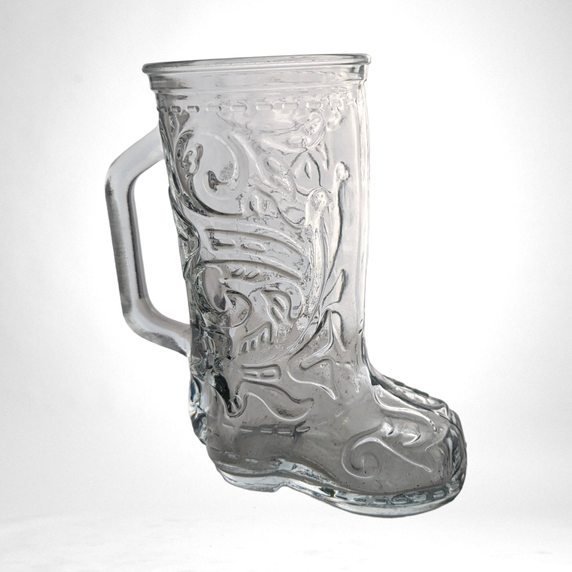 Vintage Glass Cowboy Boot Mug