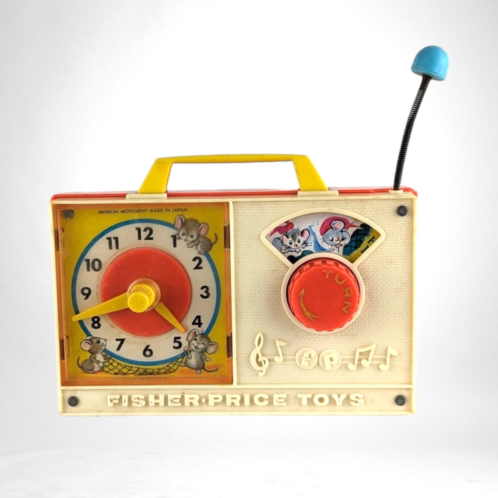 1971 Fisher Price Hickory Dickory Dock Wind Up Musical Clock