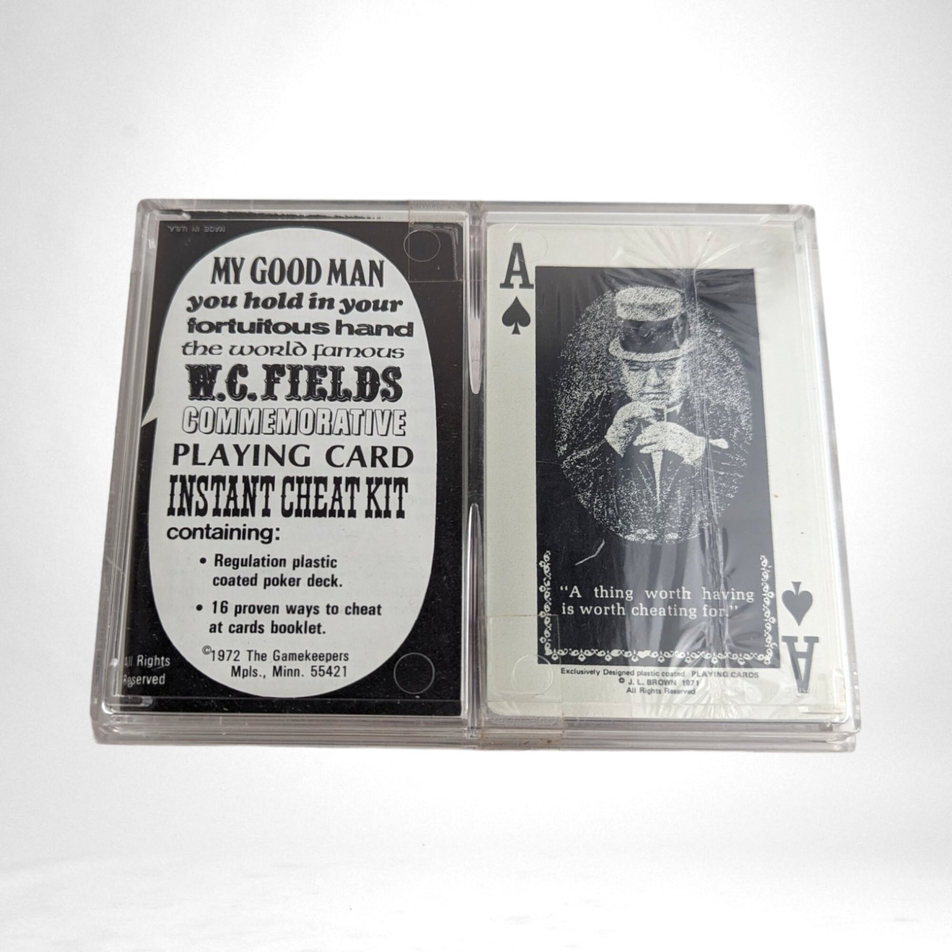 Vintage 1972 W.C. Fields "16 Proven Ways to Cheat Playing Cards" Novelty Deck | Sealed | Fun Gift | Collectible Cards