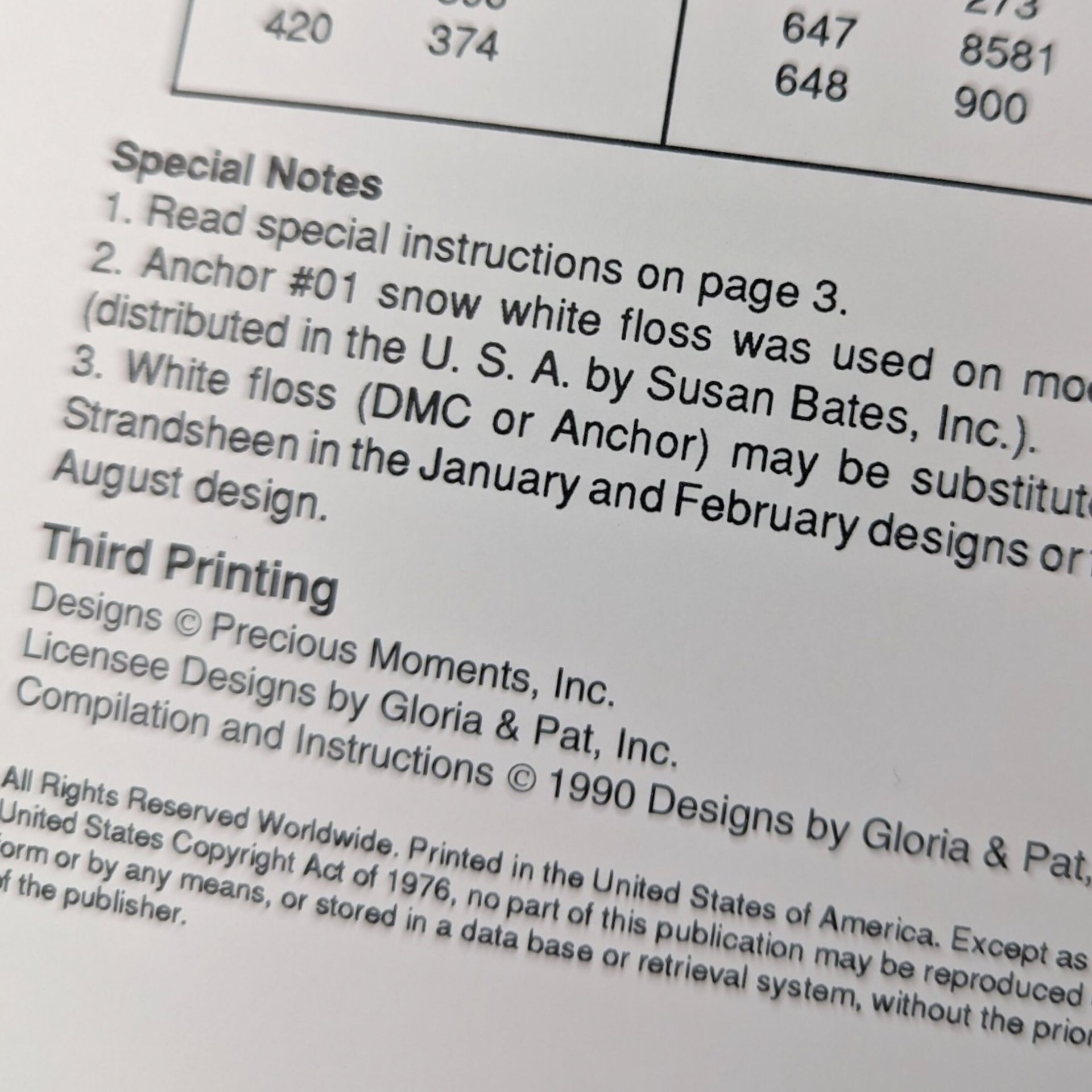 1990 Precious Moments Cross Stitch Designs by Gloria and Pat