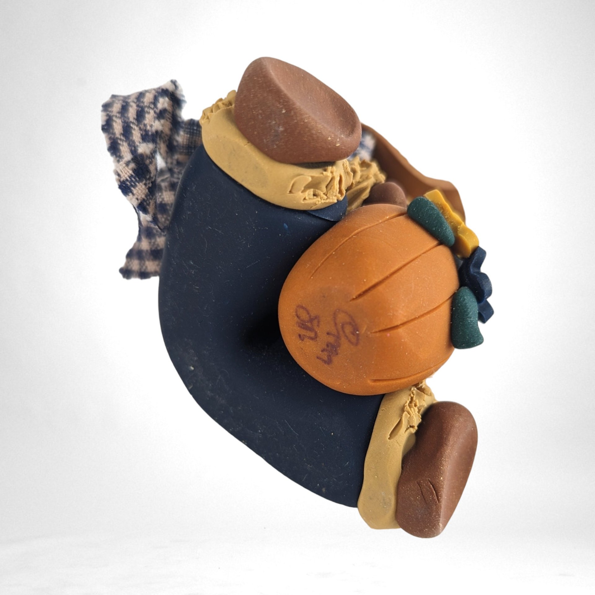 Vintage Handmade Clay Fall Farmer Figurines