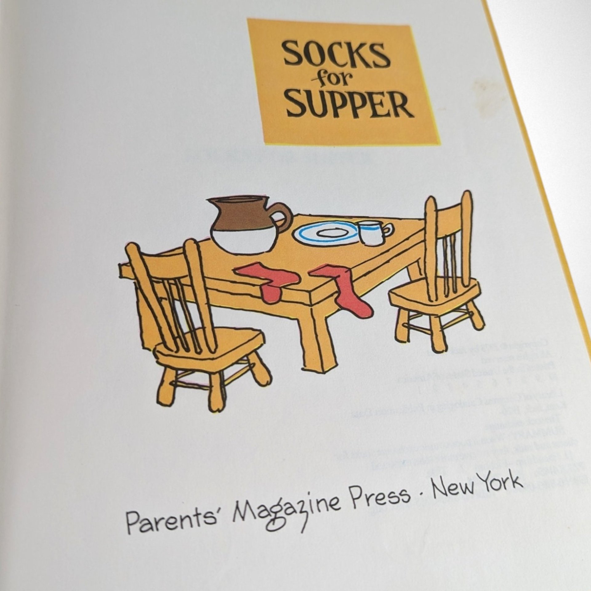 1978 Socks for Supper, Jack Kent, Hardcover Book