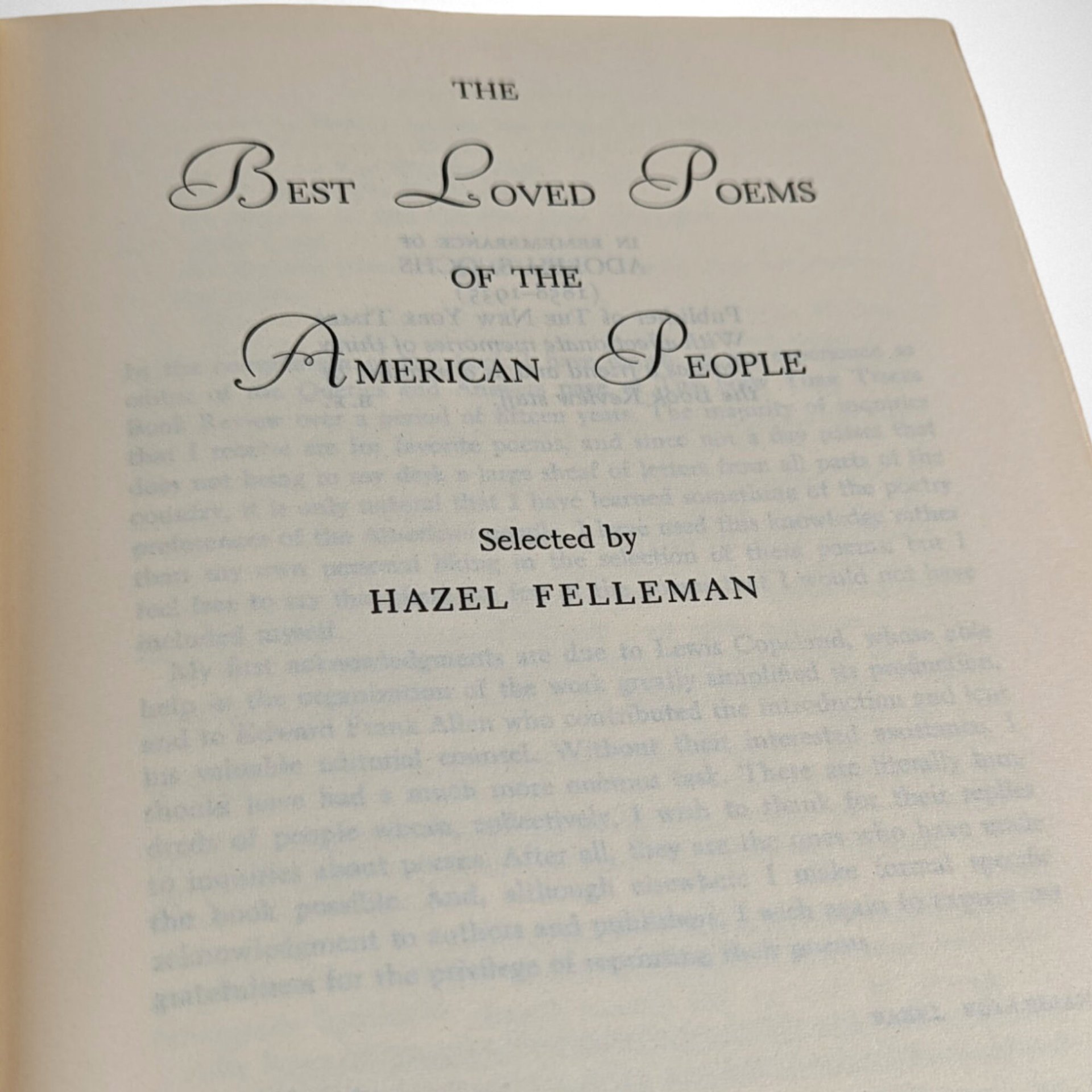 1936 Best Loved Poems of the American People Hardcover Book