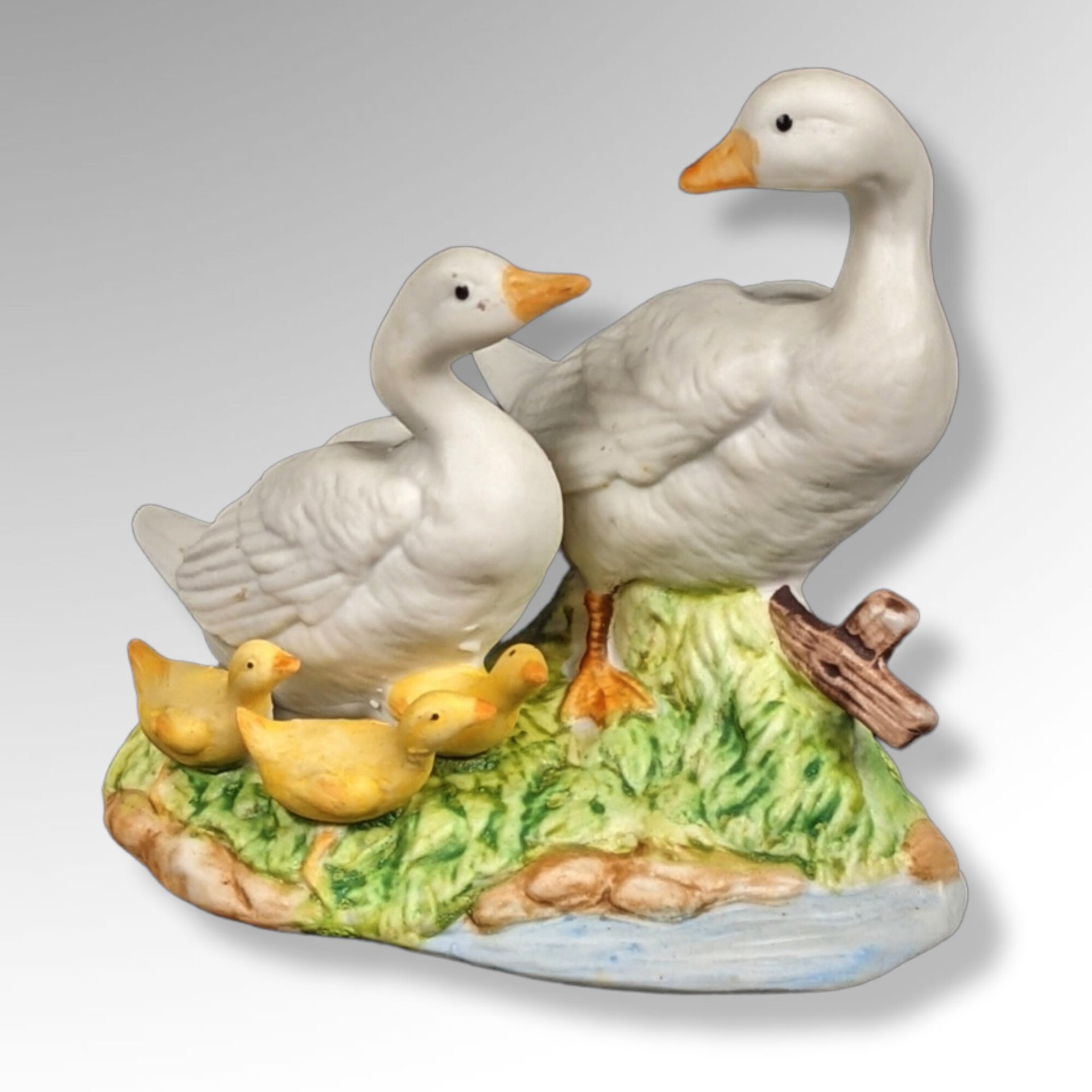 Vintage Homco Geese Family Figurine 1459