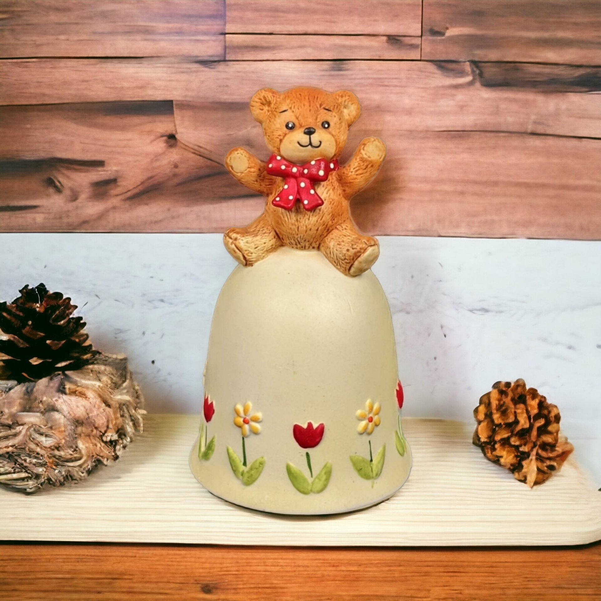 1979 Enesco Rigglets Ceramic Bell with Bear