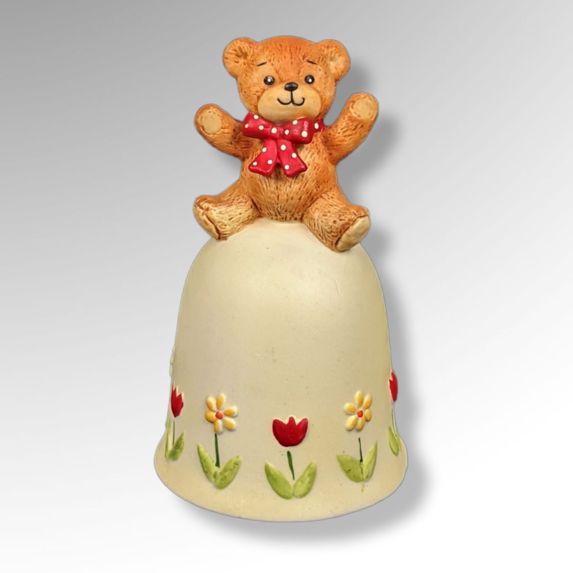 1979 Enesco Rigglets Ceramic Bell with Bear
