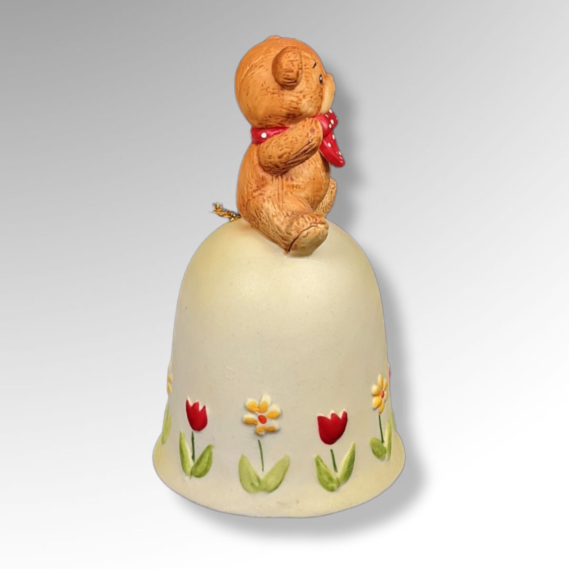 1979 Enesco Rigglets Ceramic Bell with Bear