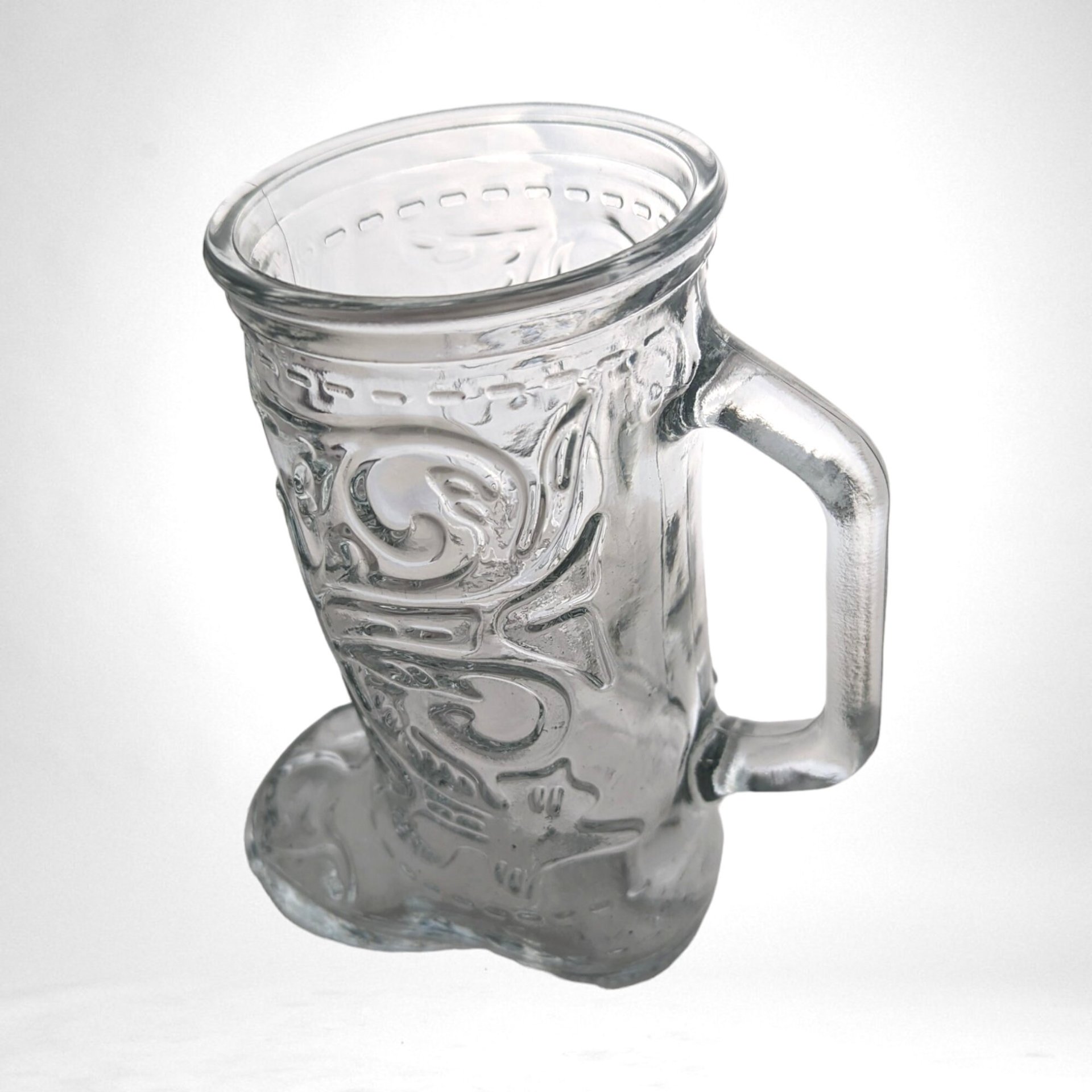Vintage Glass Cowboy Boot Mug