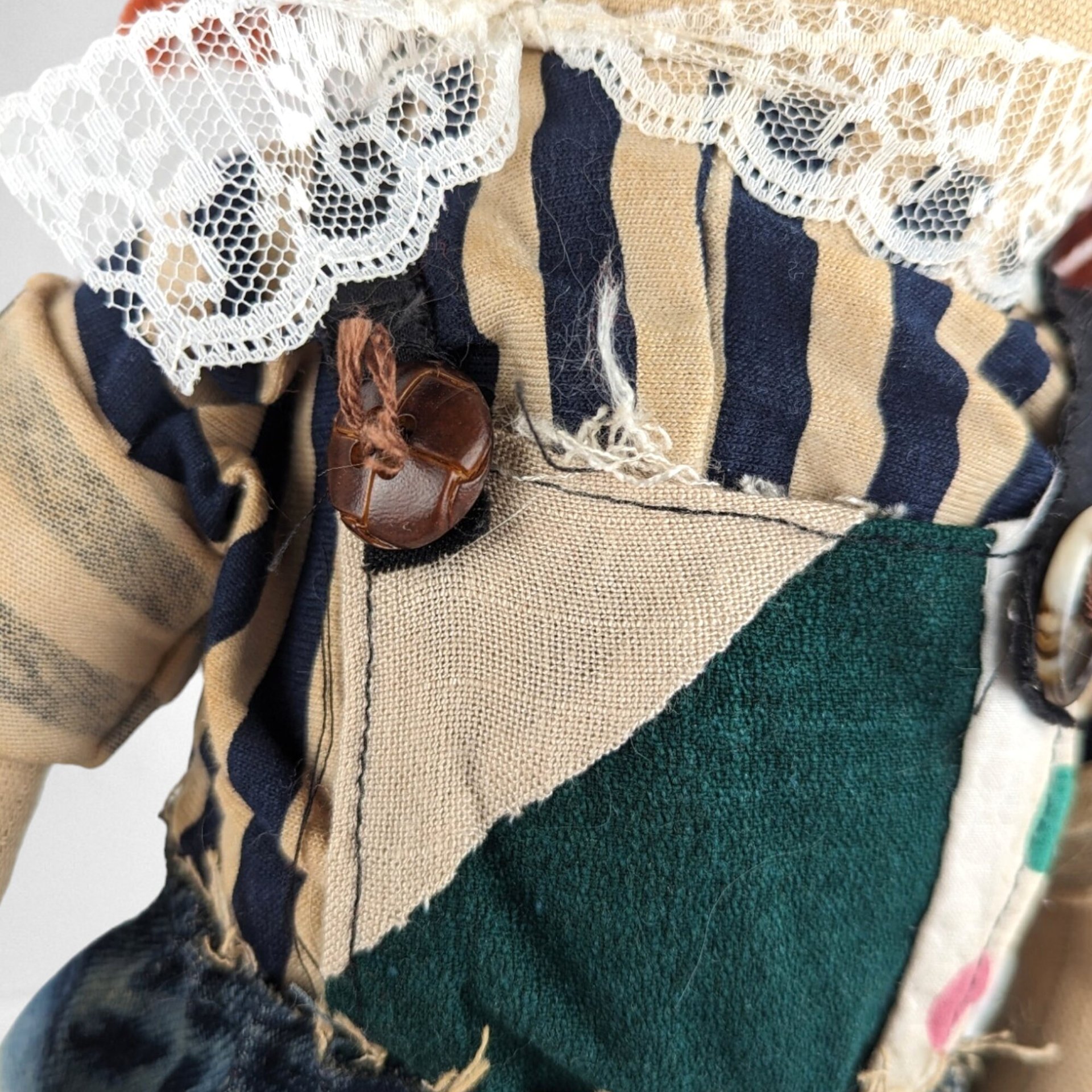 Vintage Folk Art Country Folk Signed 22" Raggedy Ann Doll