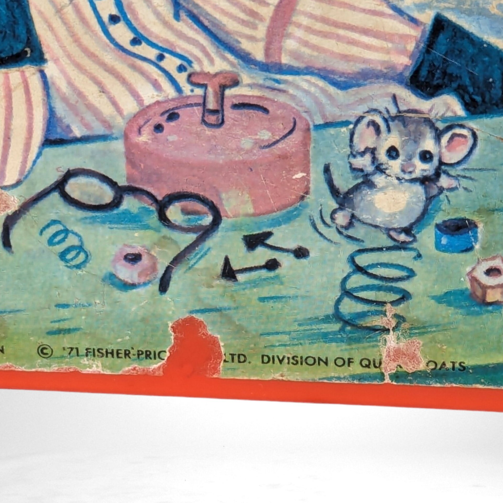 1971 Fisher Price Hickory Dickory Dock Wind Up Musical Clock