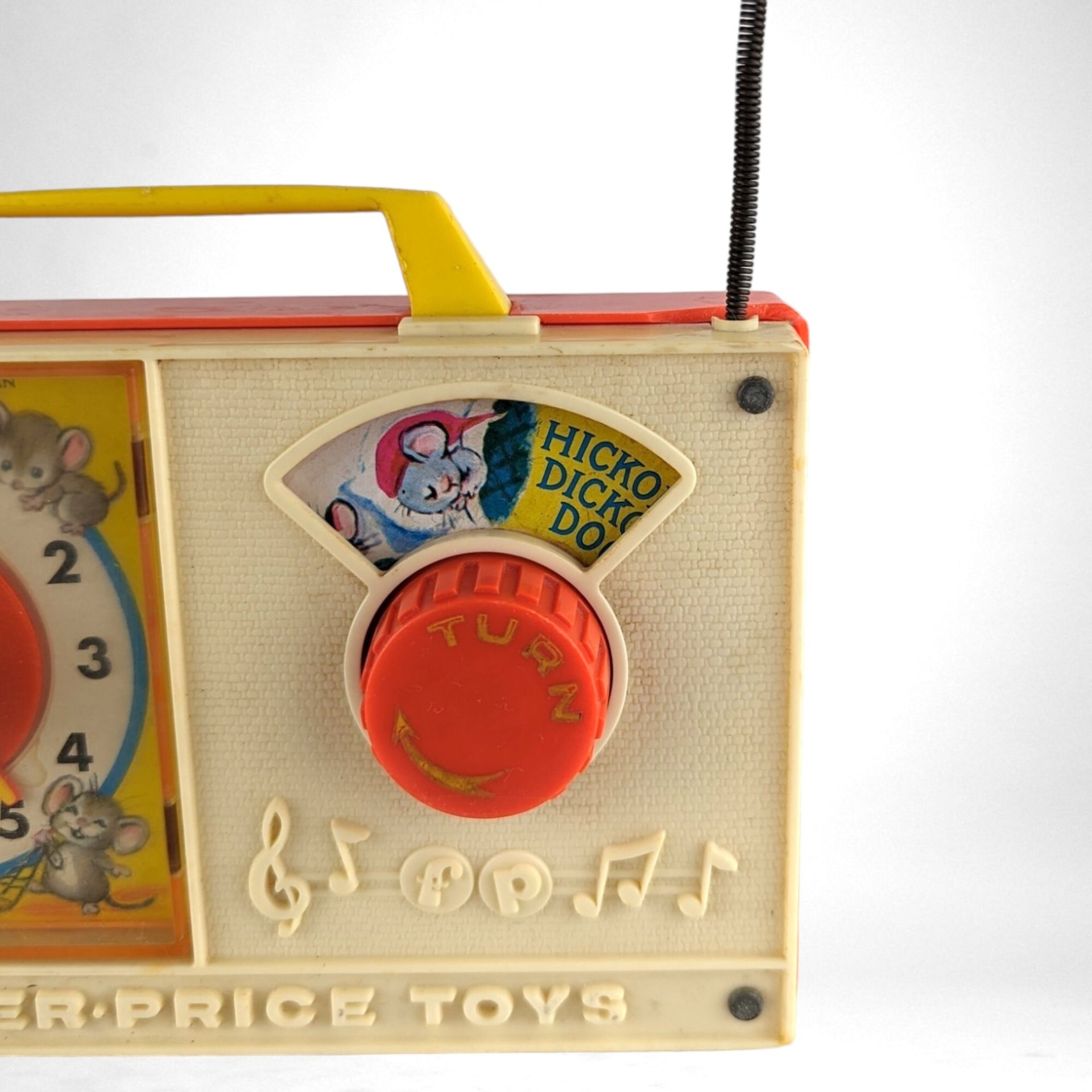 1971 Fisher Price Hickory Dickory Dock Wind Up Musical Clock