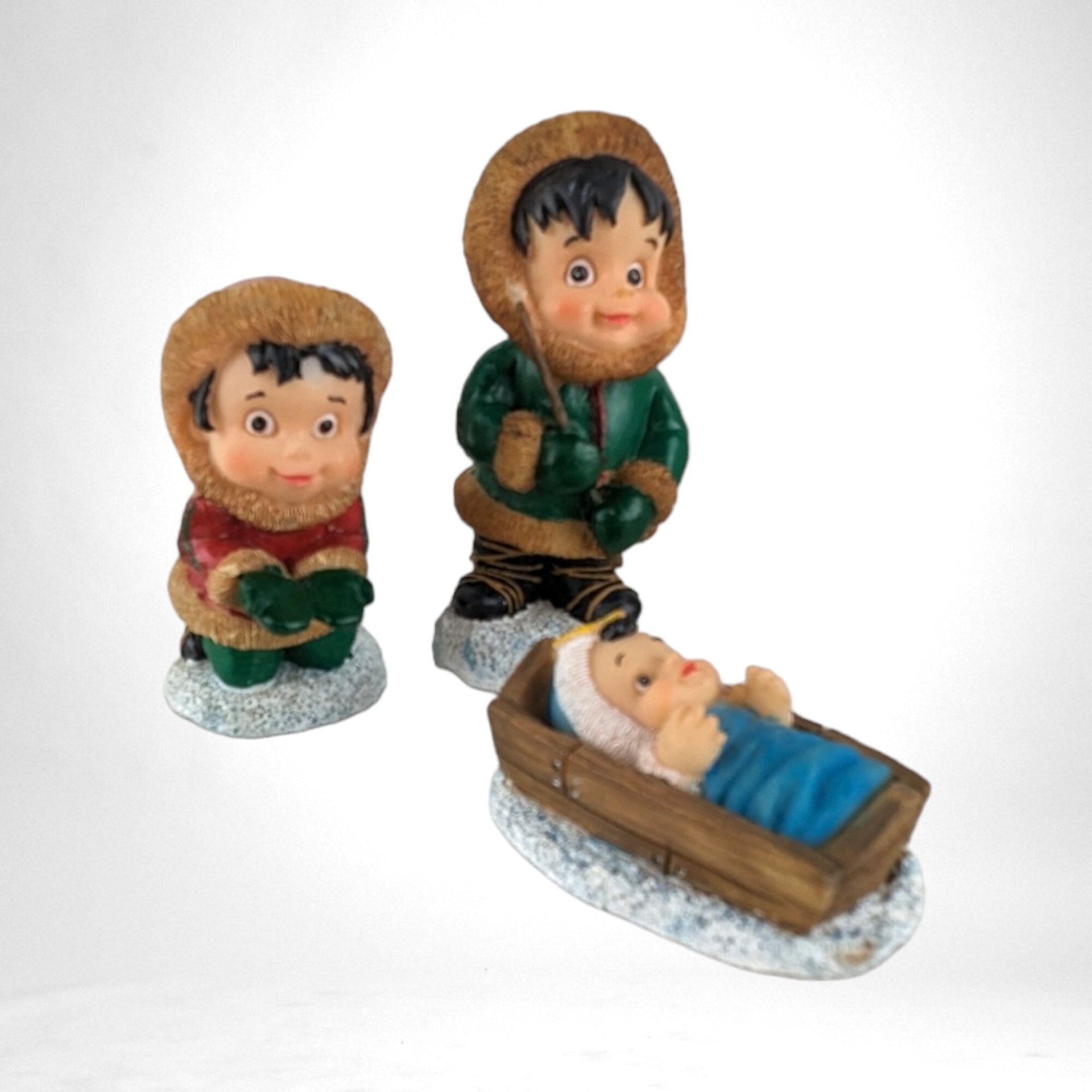 Vintage Alaskan 7 Piece Nativity Set