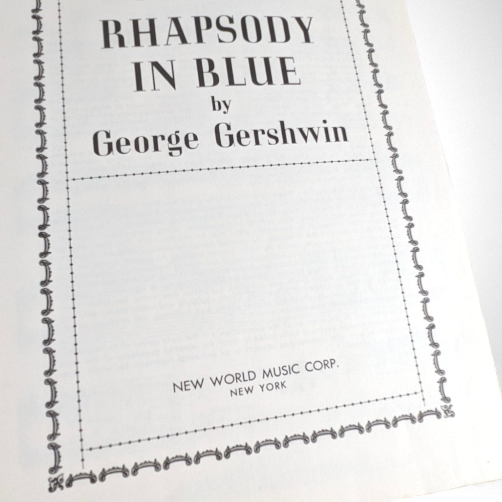George Gershwin Rhapsody in Blue Music Book, Softcover