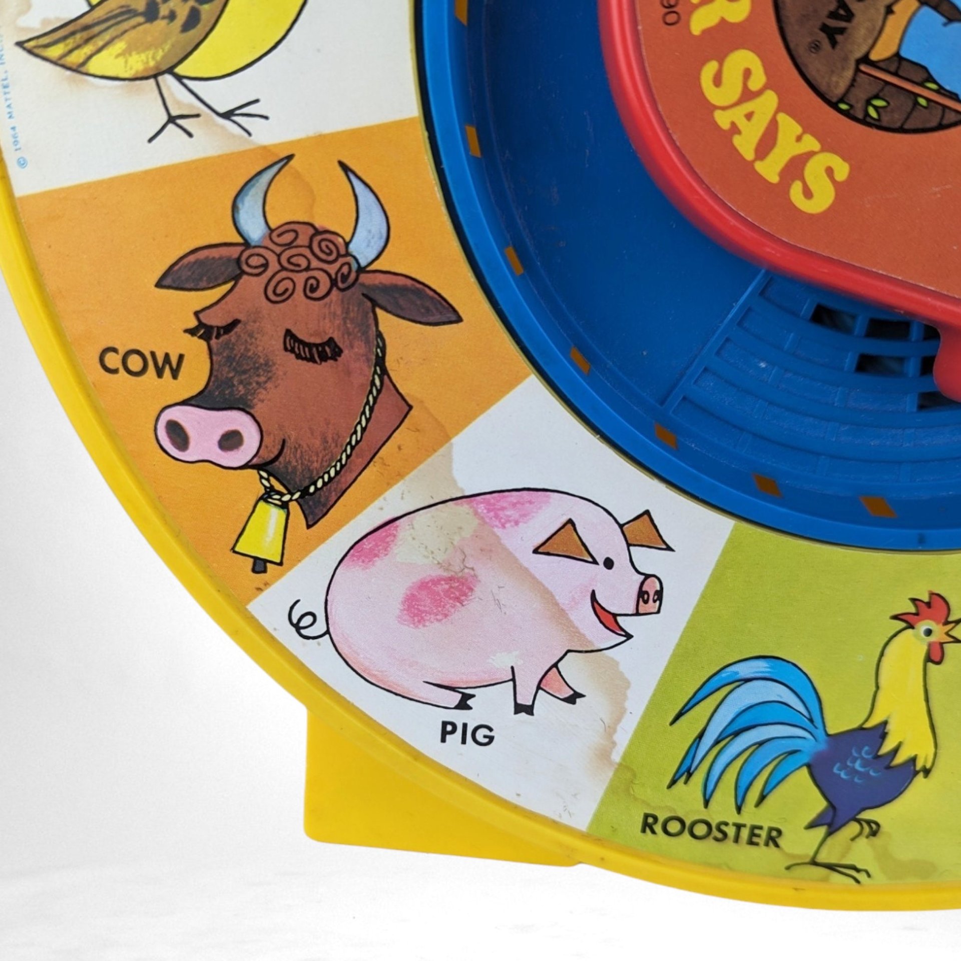 1964 Mattel See n' Say, The Famers Says Learning Toy