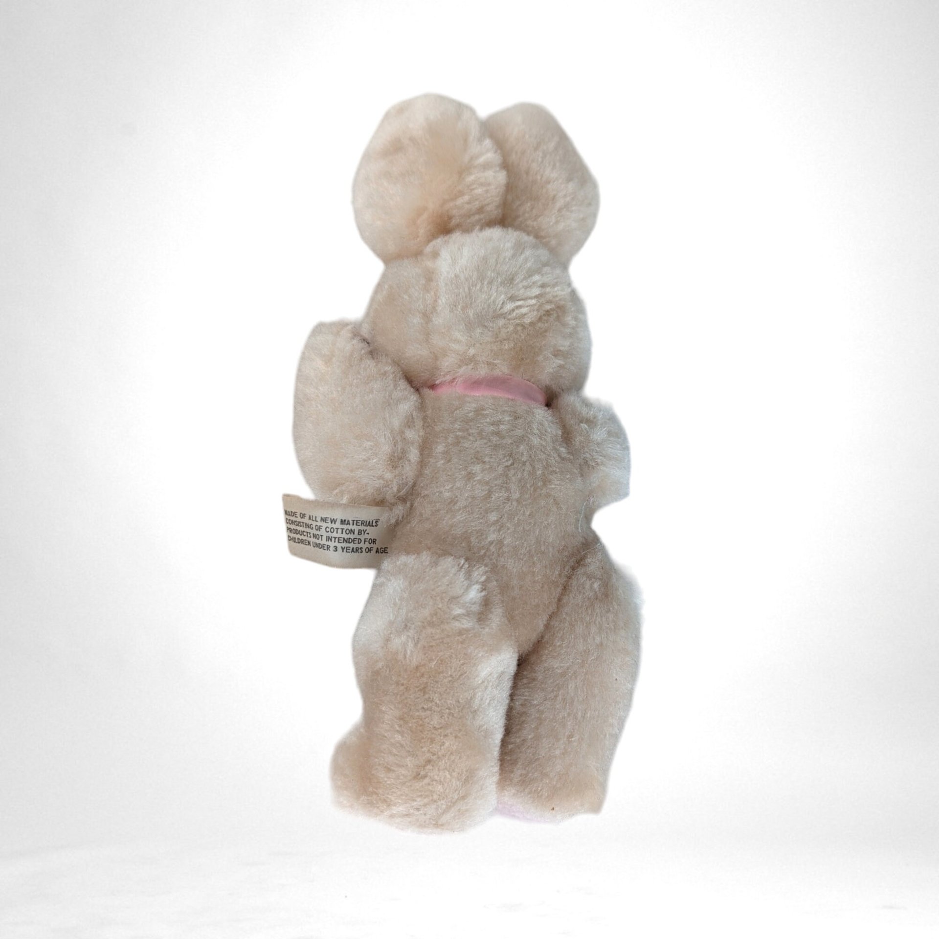 Vintage 8" Plush Bunny with Pink Bow