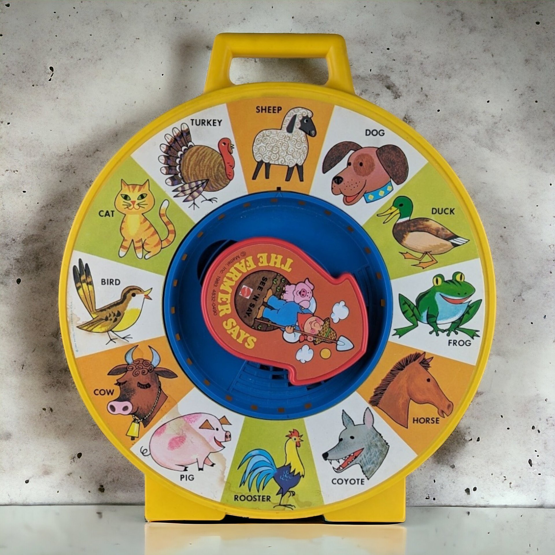1964 Mattel See n' Say, The Famers Says Learning Toy