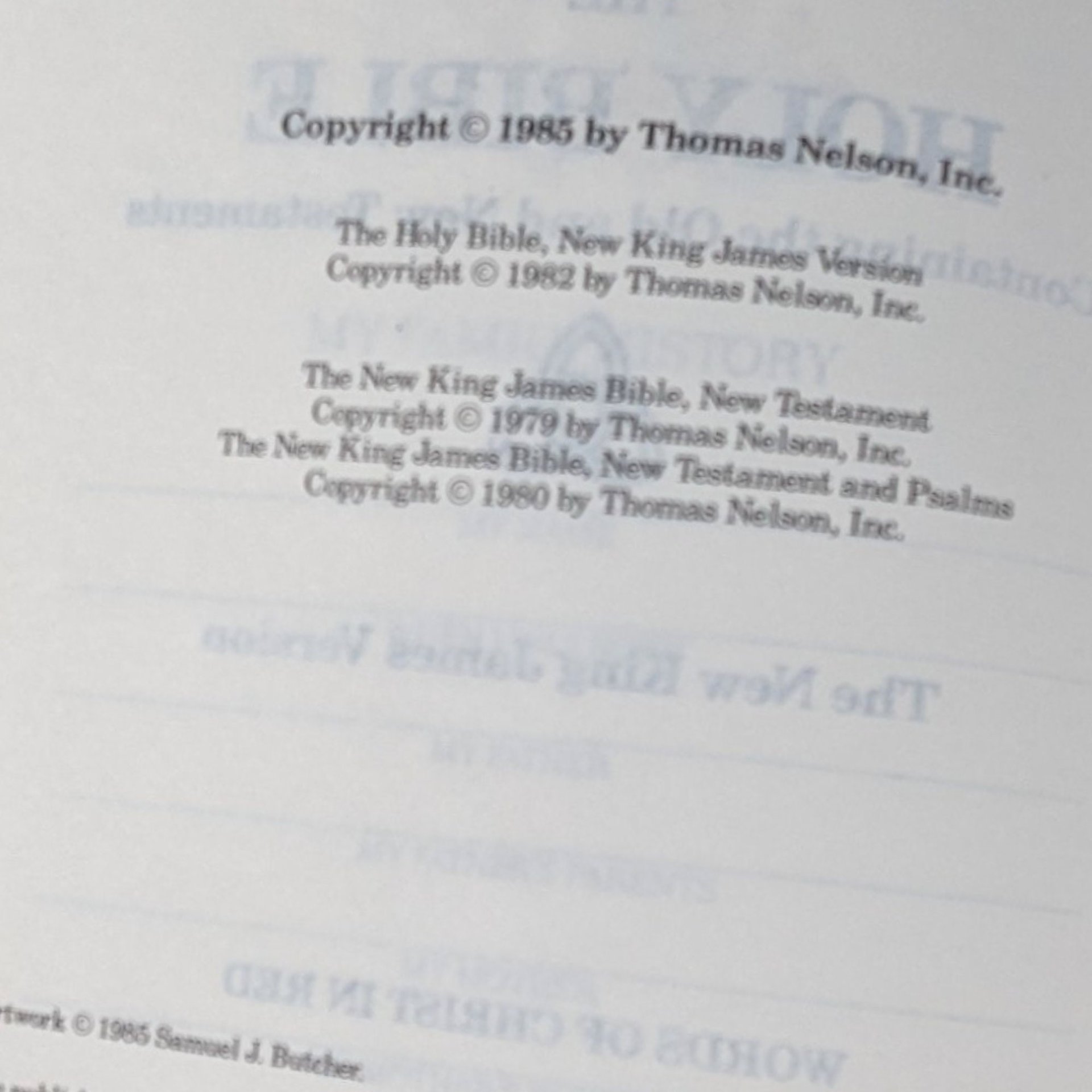 1985 Precious Moments Bible, New King James, Hardcover