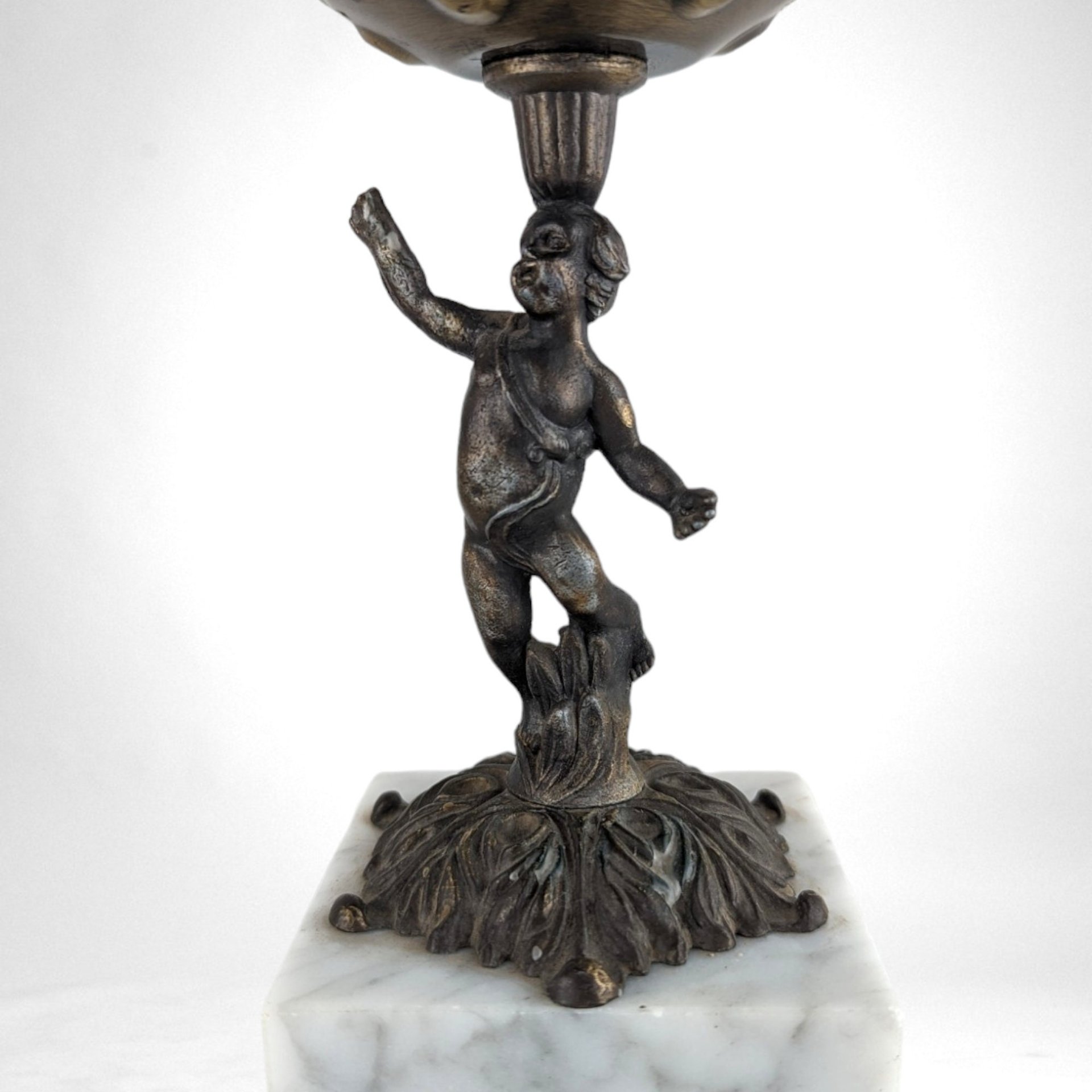 Vintage Bronze Cherub Candle Holder, Hollywood Regency Style, Marble Base, Votive Holder,  Unique Home Décor