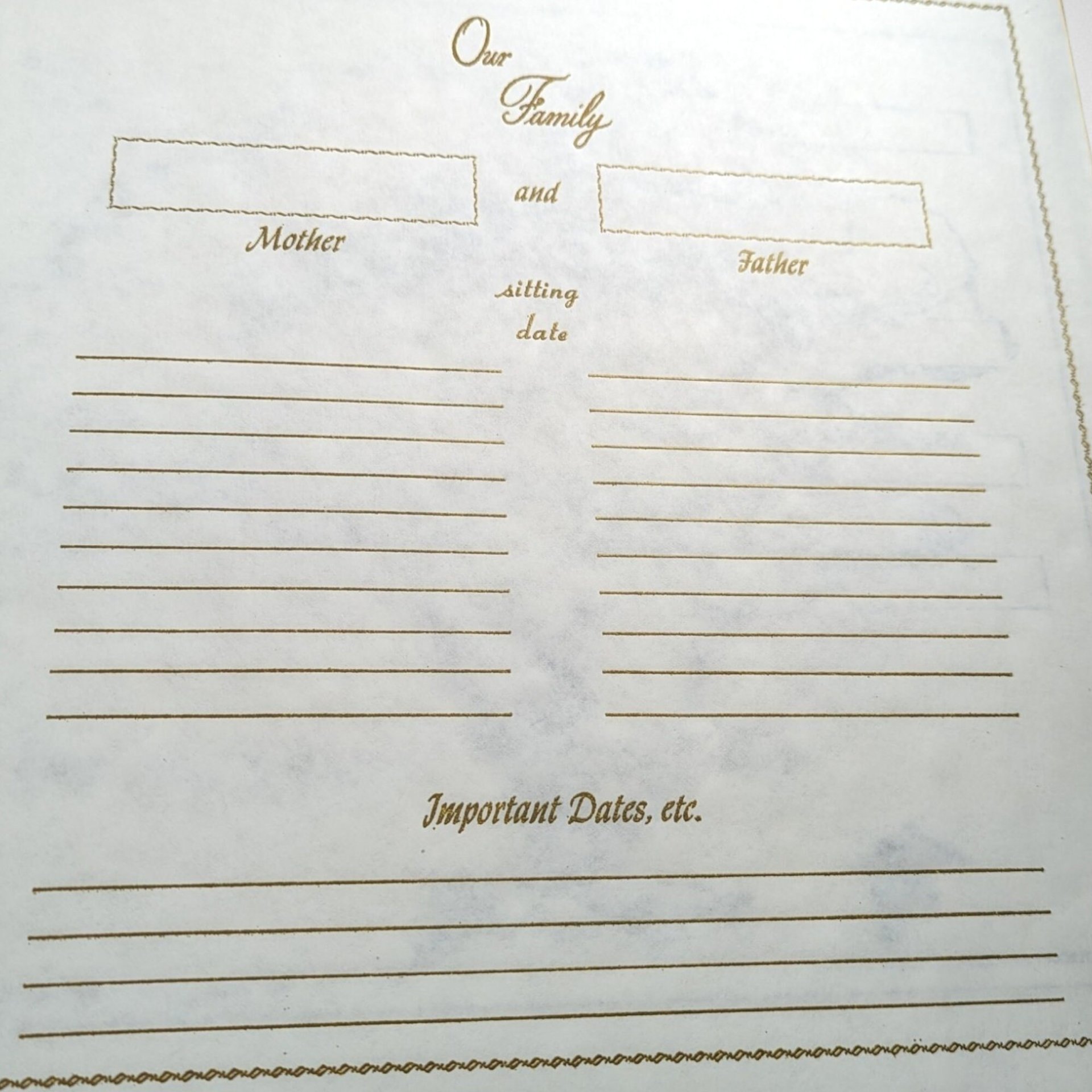 1963 Our Family, Family Record Plan Photo Album