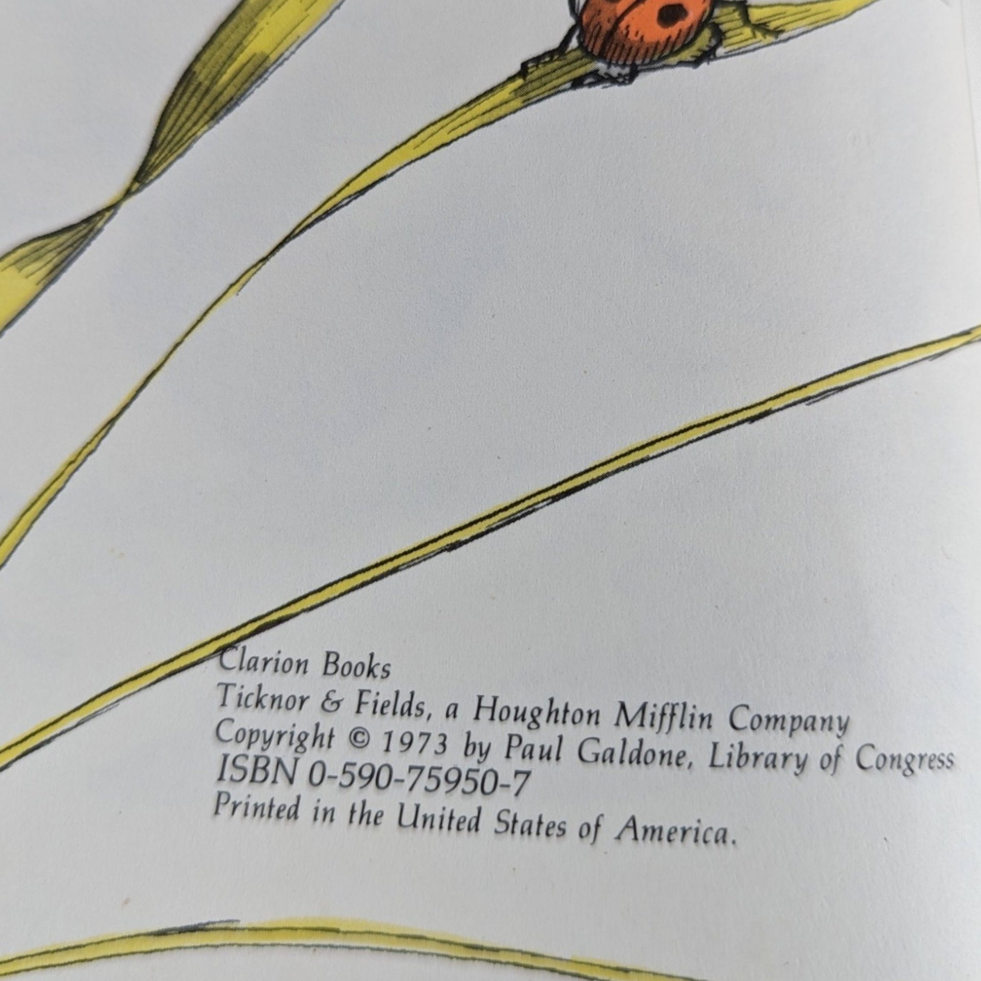 1973 Little Red Hen, Paul Galdone, Hardcover