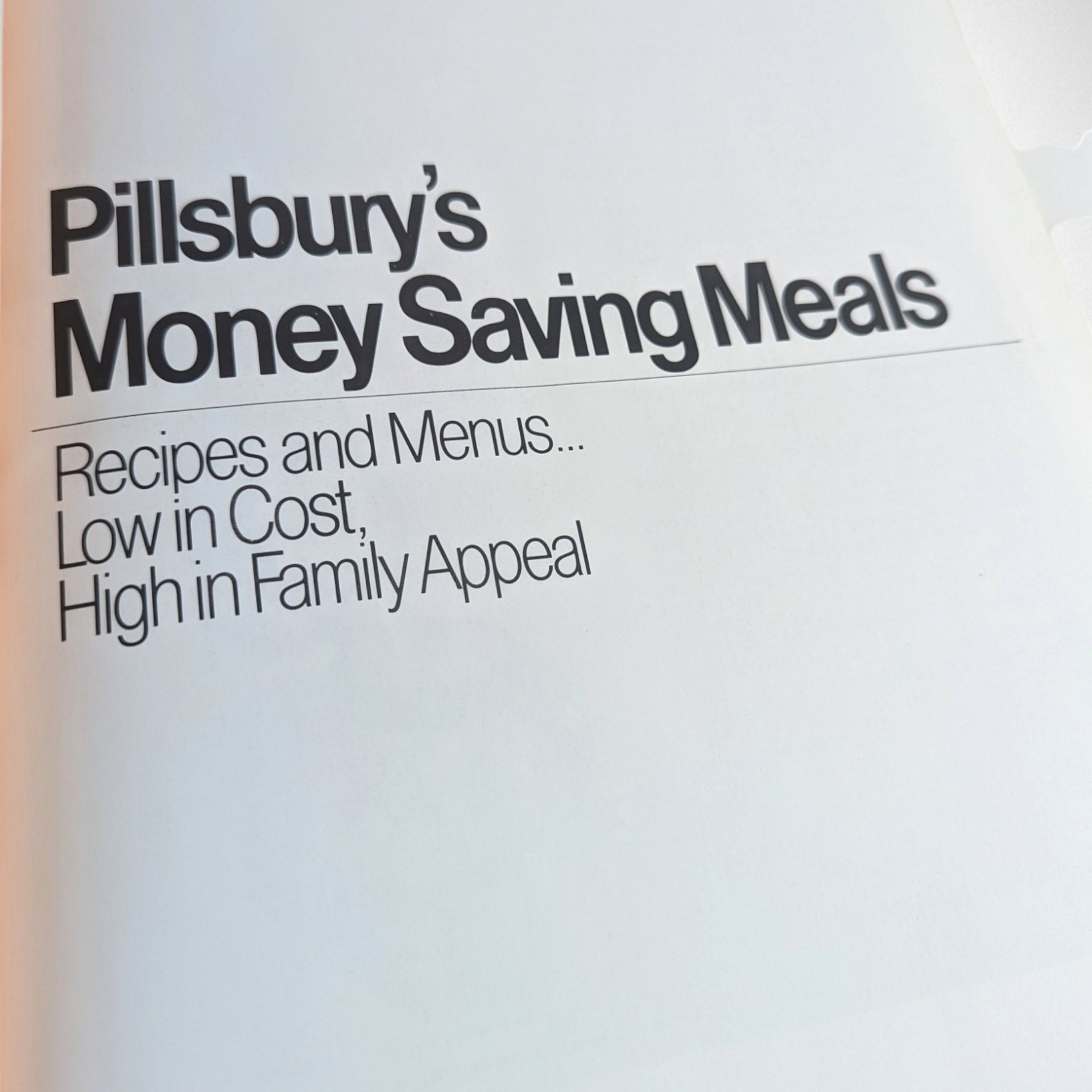 1975 Pillsbury Money Saving Meals, Hardcover