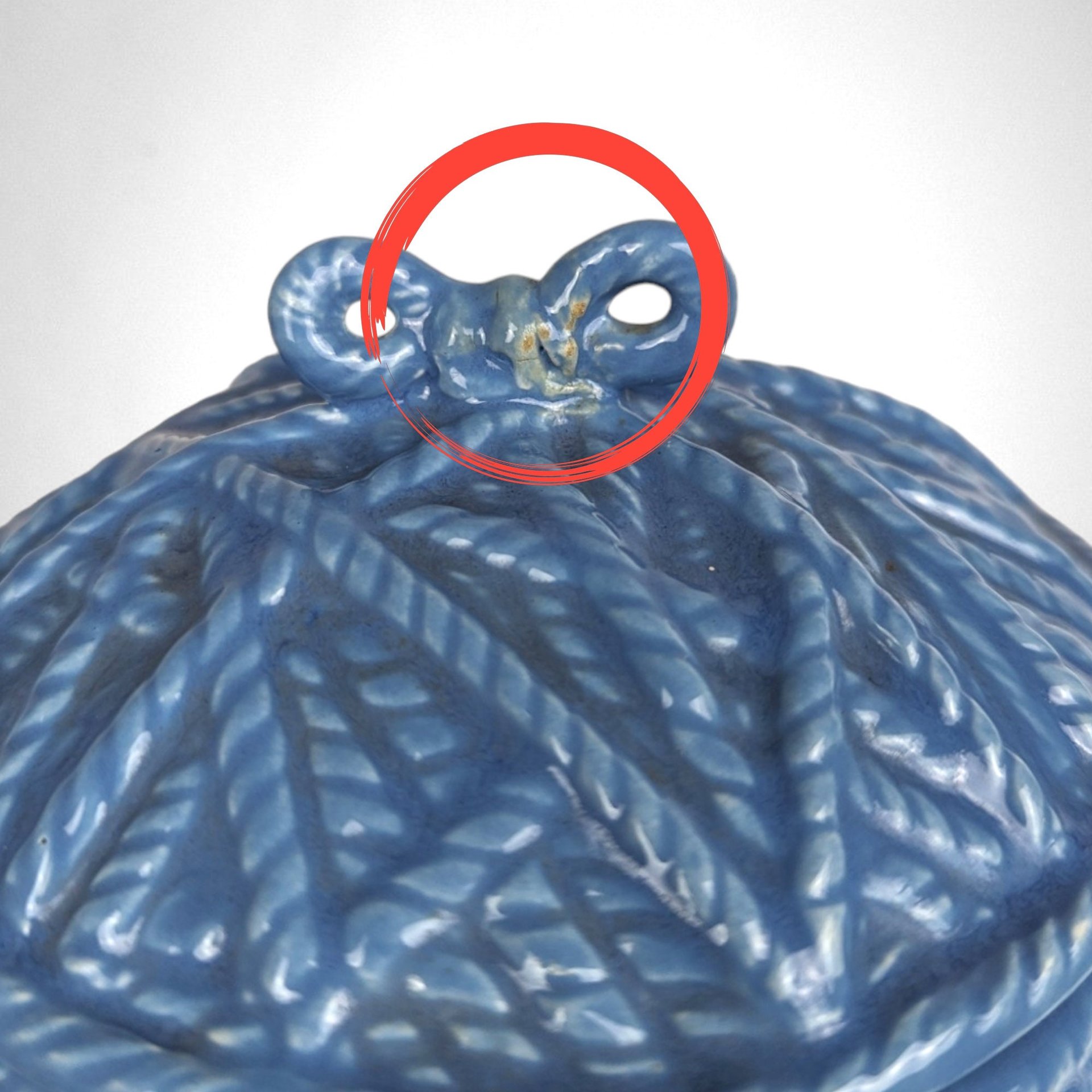 Vintage Ceramic Cat with Yarn Ball Cookie Jar