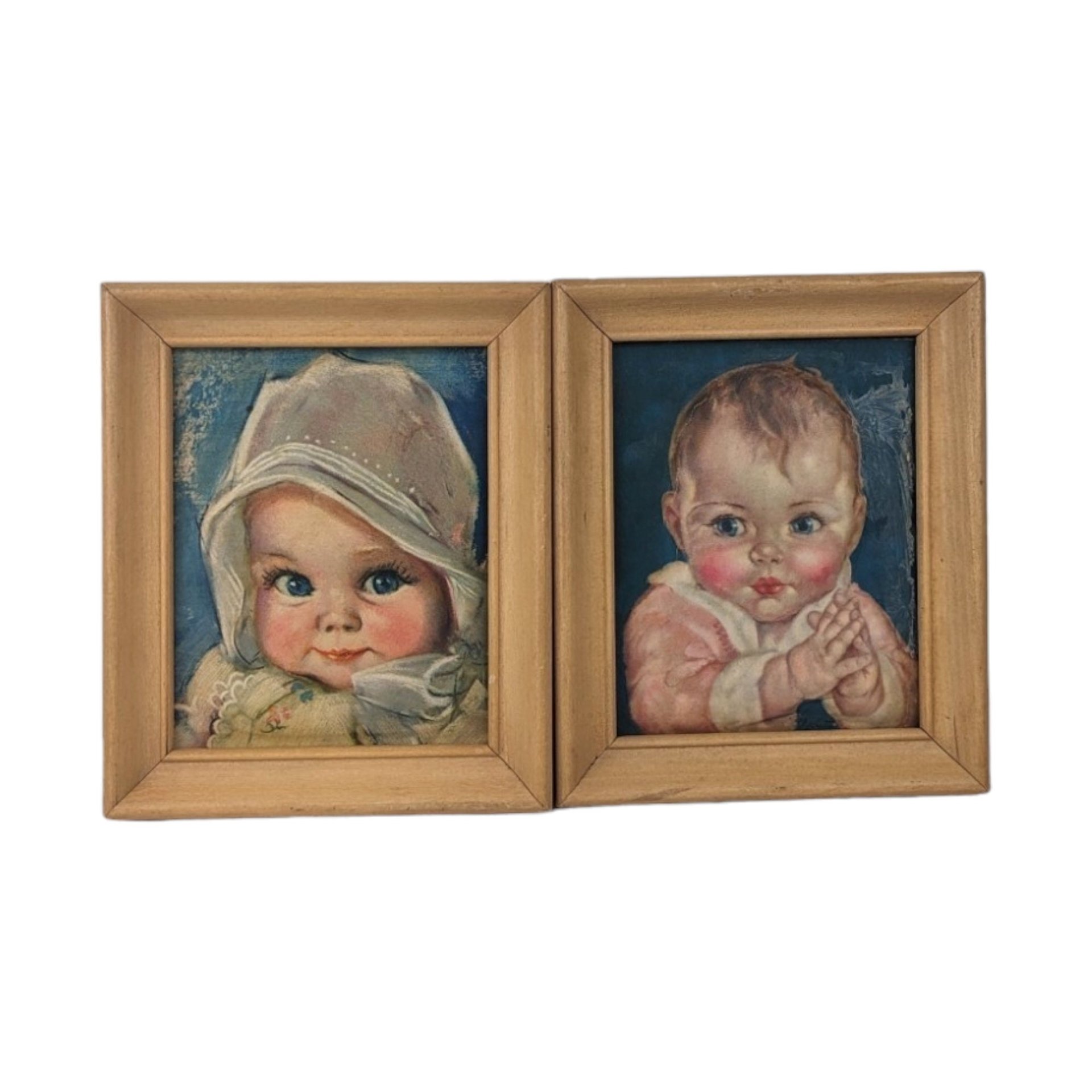 Pair of Vintage Charlotte Becker and Maud Tousley Raised Baby Prints (6.25" x 5.25")