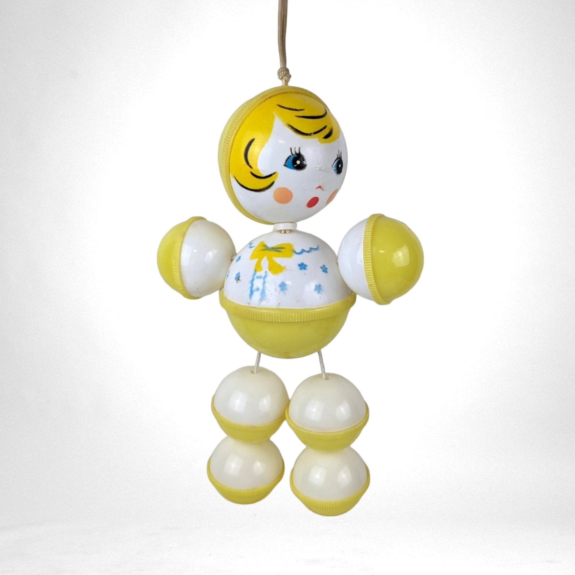 Vintage Sanitoy Plastic Rattle Doll, Crib Toy