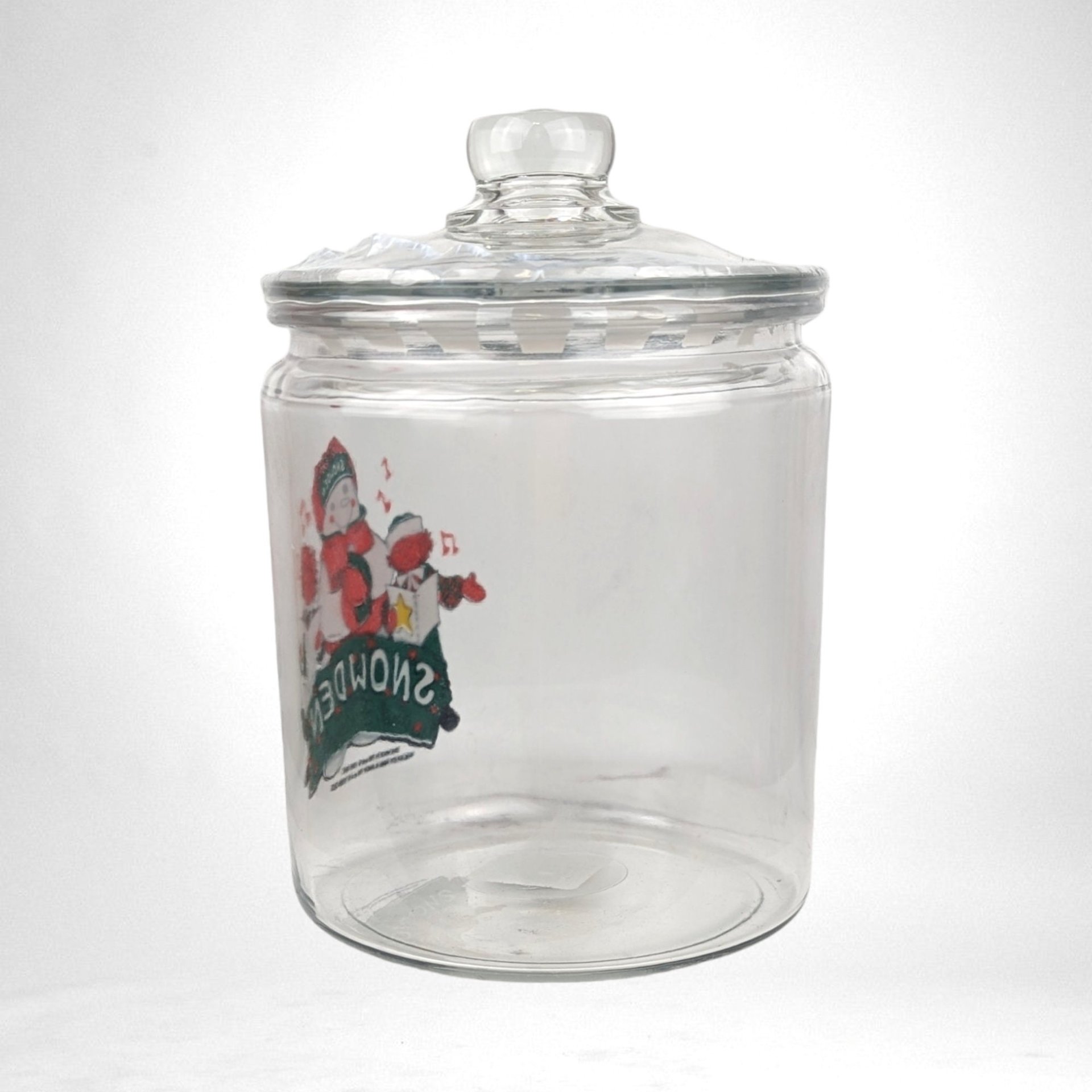 Vintage Anchor Hocking Snowden and Friends Raggedy Ann and Andy Clear Glass Cookie Jar