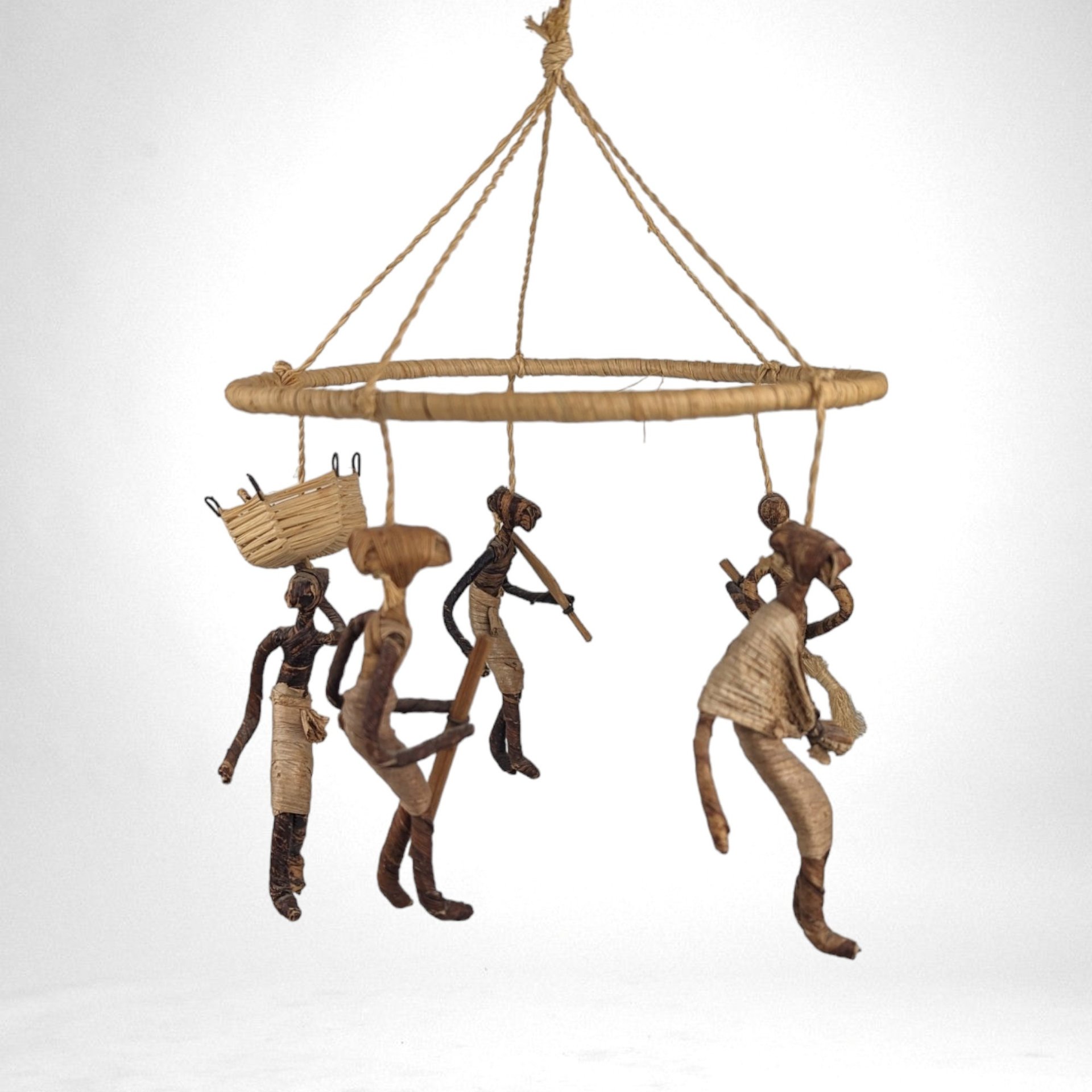 Vintage African Banana Leaf Mobile Decor