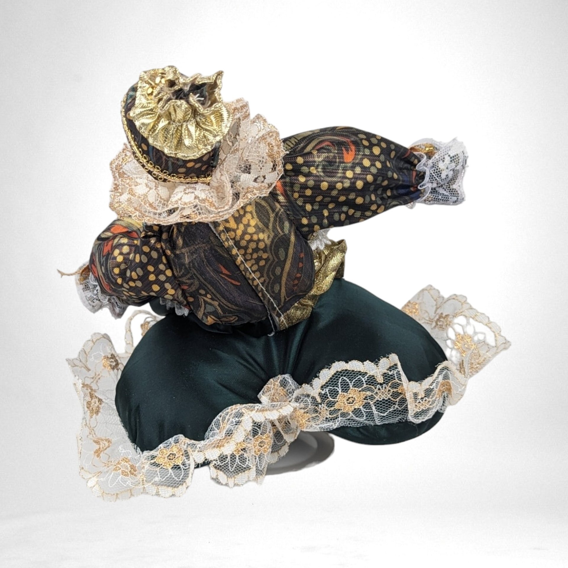 Vintage Musical Jester Doll in Green