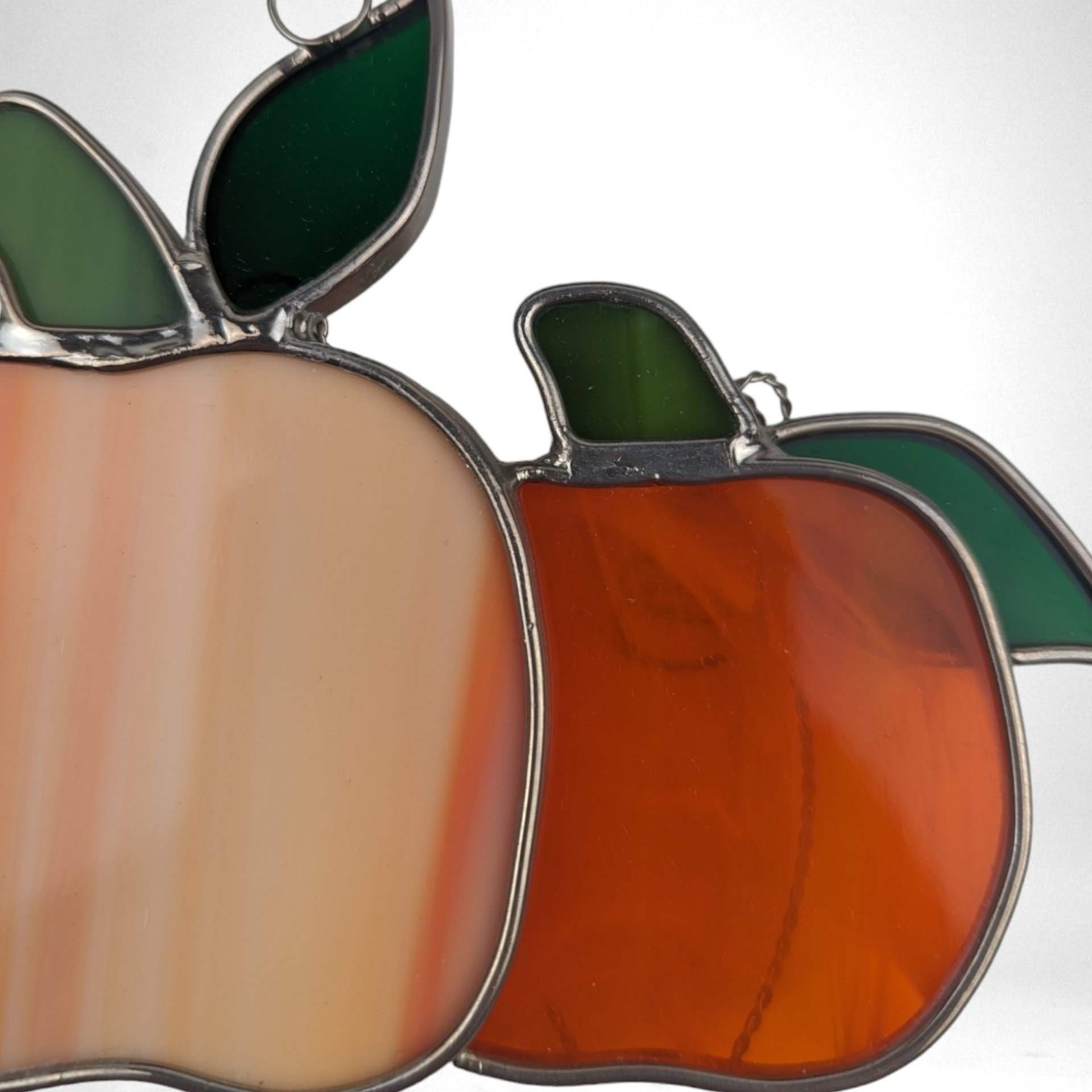 Vintage Stained Glass Pumpkin Suncatcher (4x6")