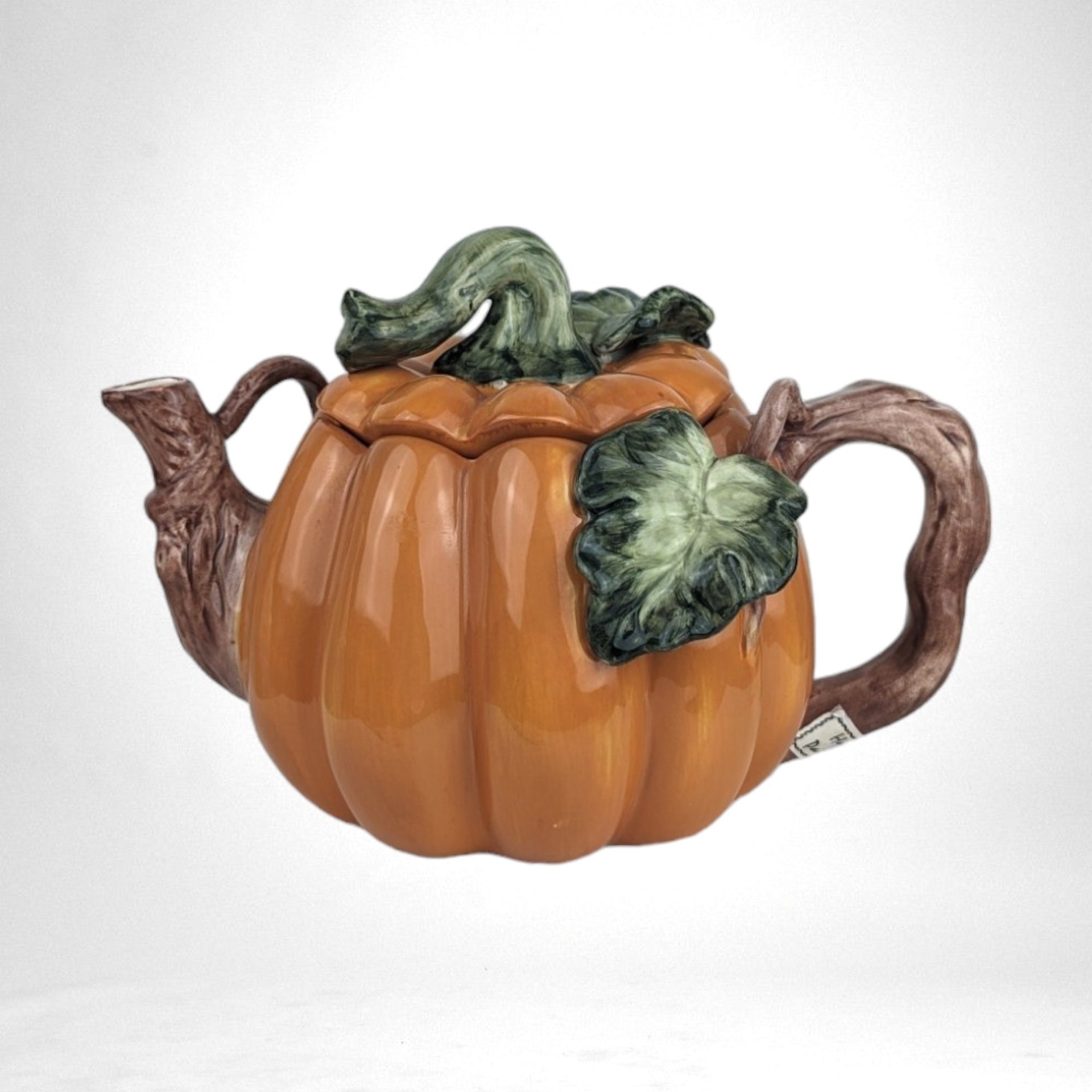 Vintage Kaldun & Bogle Ceramic Pumpkin Teapot