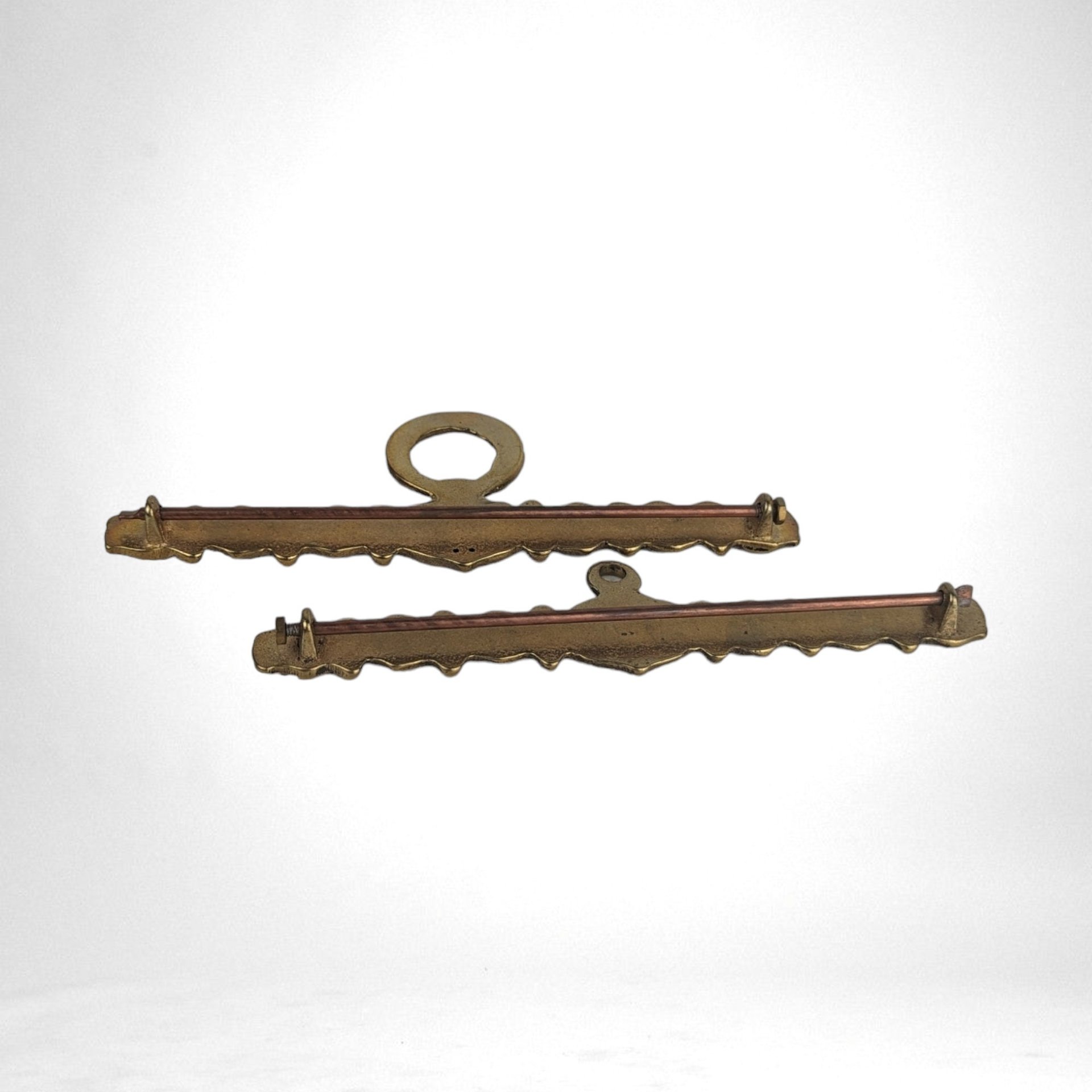 Vintage Brass Bell Pull Hanger Set