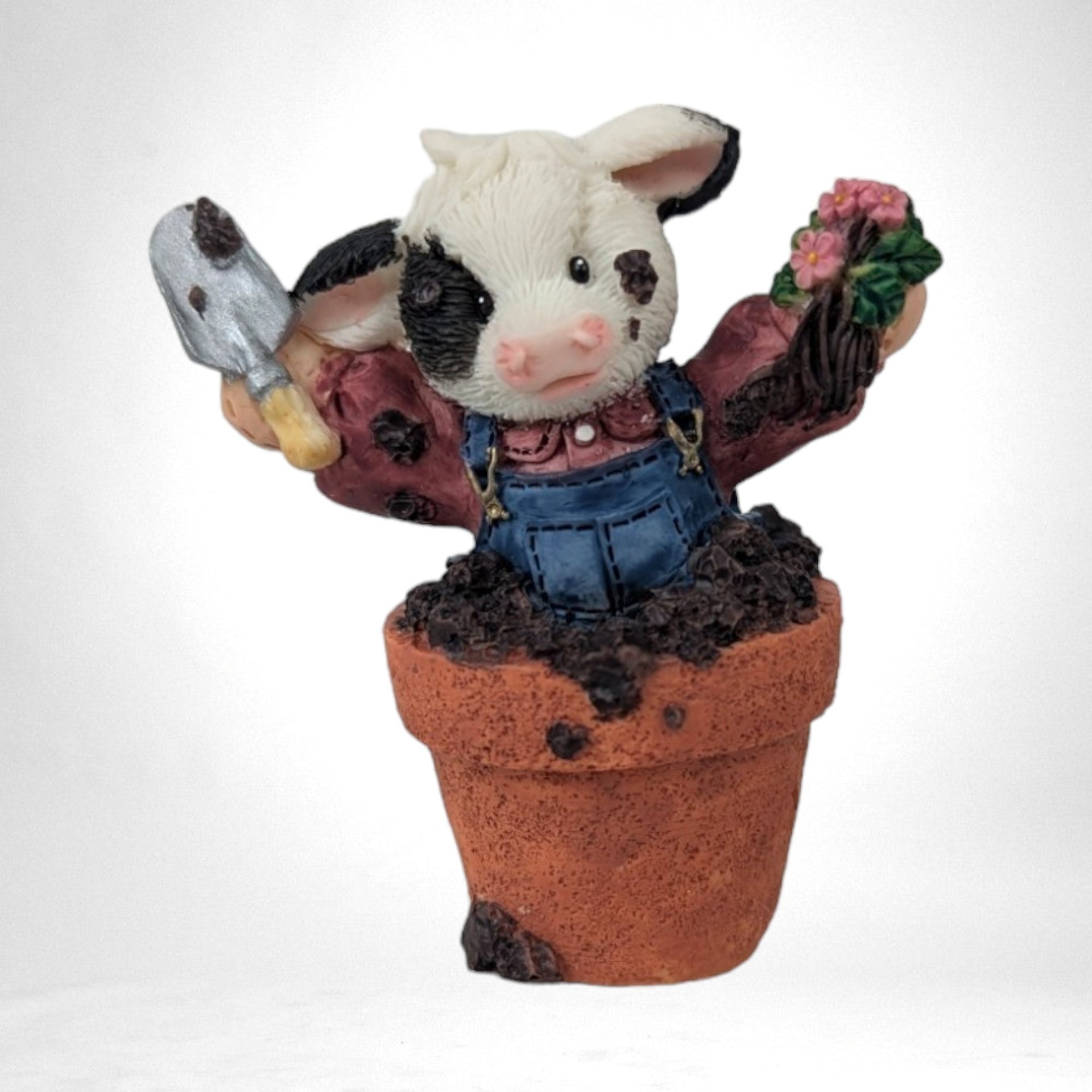 1996 Enesco Mary Moo Moos "Peek-A-Moo" Cow Figurine