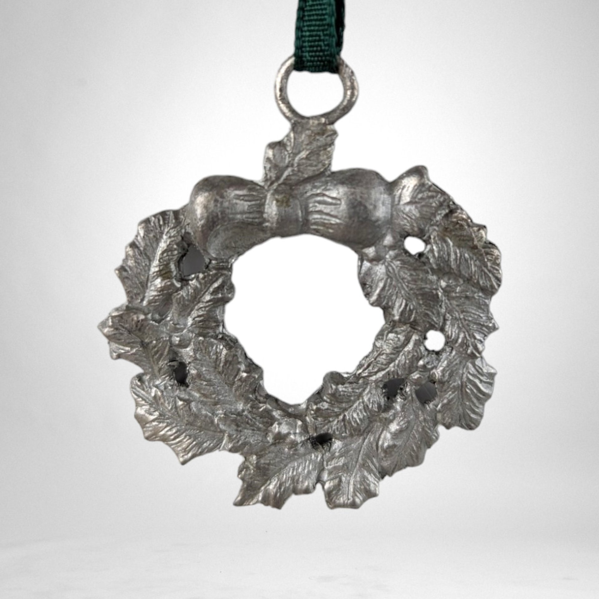 Set of 19 Vintage Pewter Christmas Ornaments | Candy Cane, Wreath, and Stocking Designs | Classic Holiday Decor for Festive Celebrations