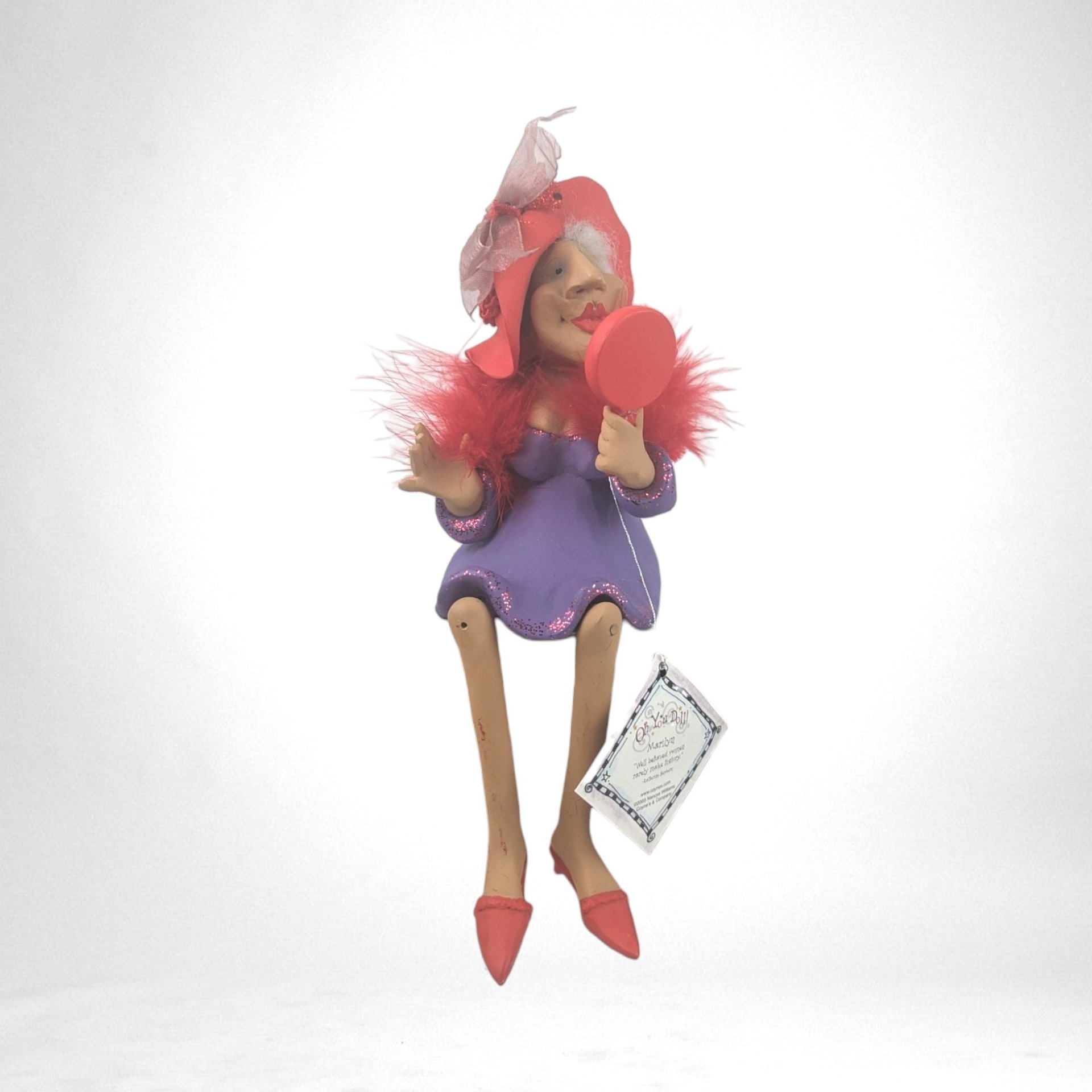 2003 Oh You Doll Marilyn Shelf Sitter, Red Hat Society