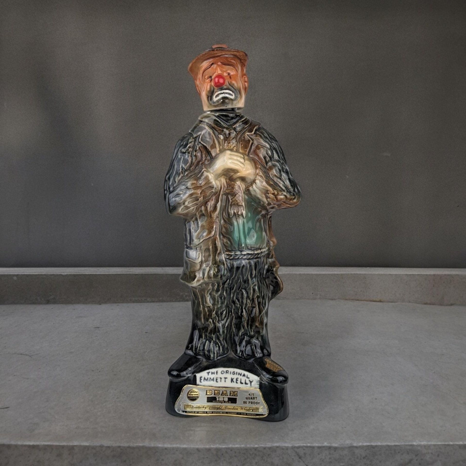 Vintage The Original Emmett Kelly Jim Beam Decanter - Collectible Clown Decanter, Empty Bottle, Nostalgic Barware