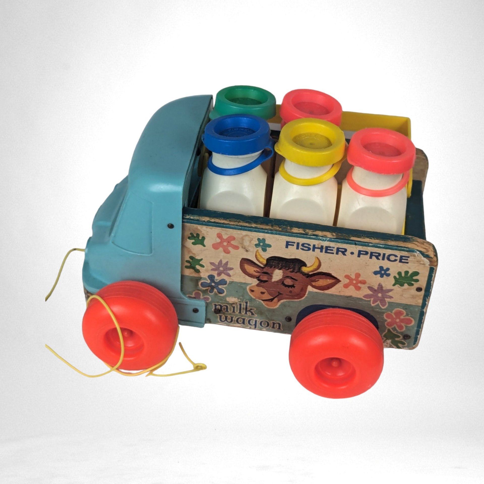 1965 Fisher Price Milk Wagon Pull Toy