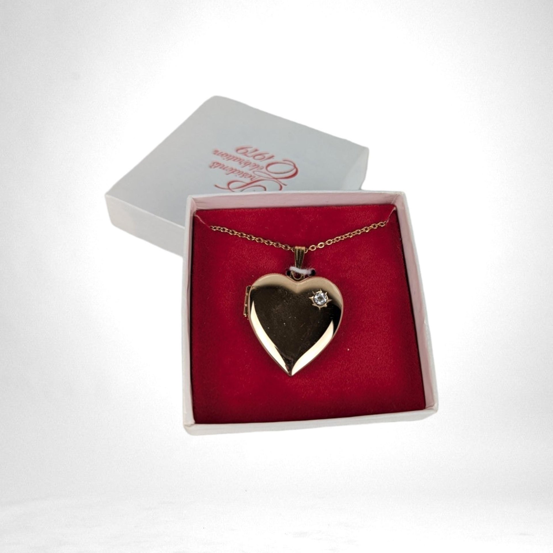 1979 Avon Presidents Club Goldtone Heart Shaped Locket